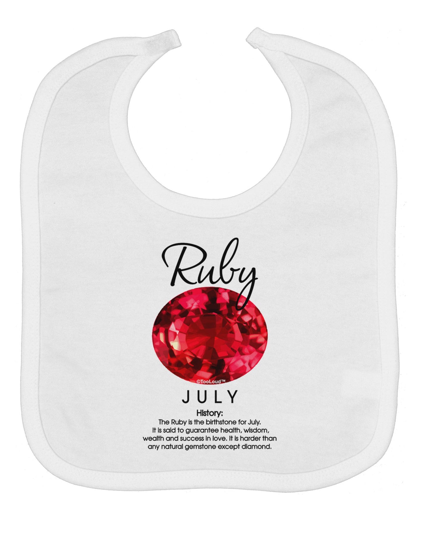 Birthstone Ruby Baby Bib