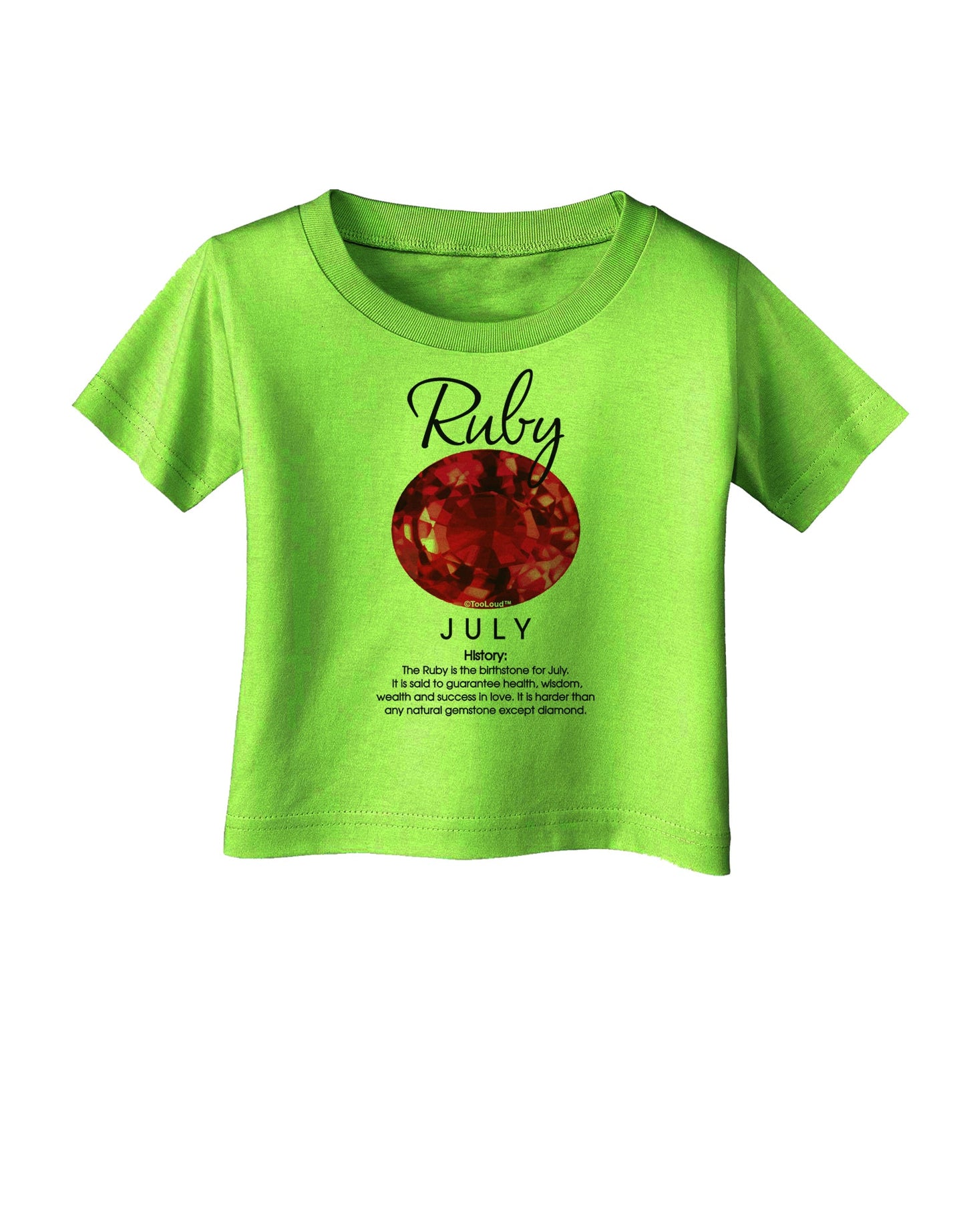 Birthstone Ruby Infant T-Shirt-Infant T-Shirt-TooLoud-Lime-Green-06-Months-Davson Sales