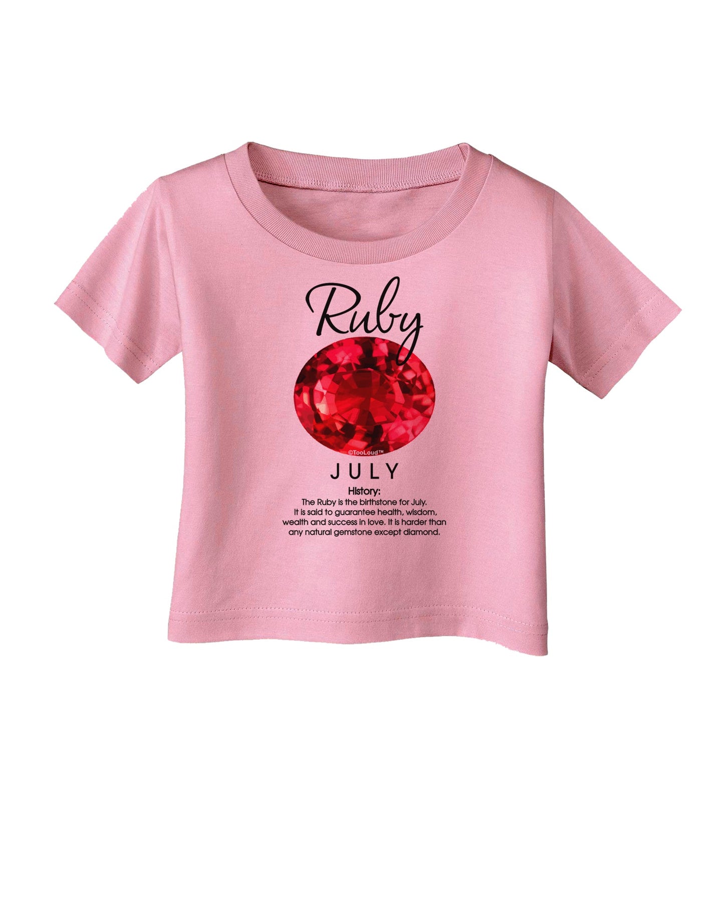 Birthstone Ruby Infant T-Shirt-Infant T-Shirt-TooLoud-Candy-Pink-06-Months-Davson Sales