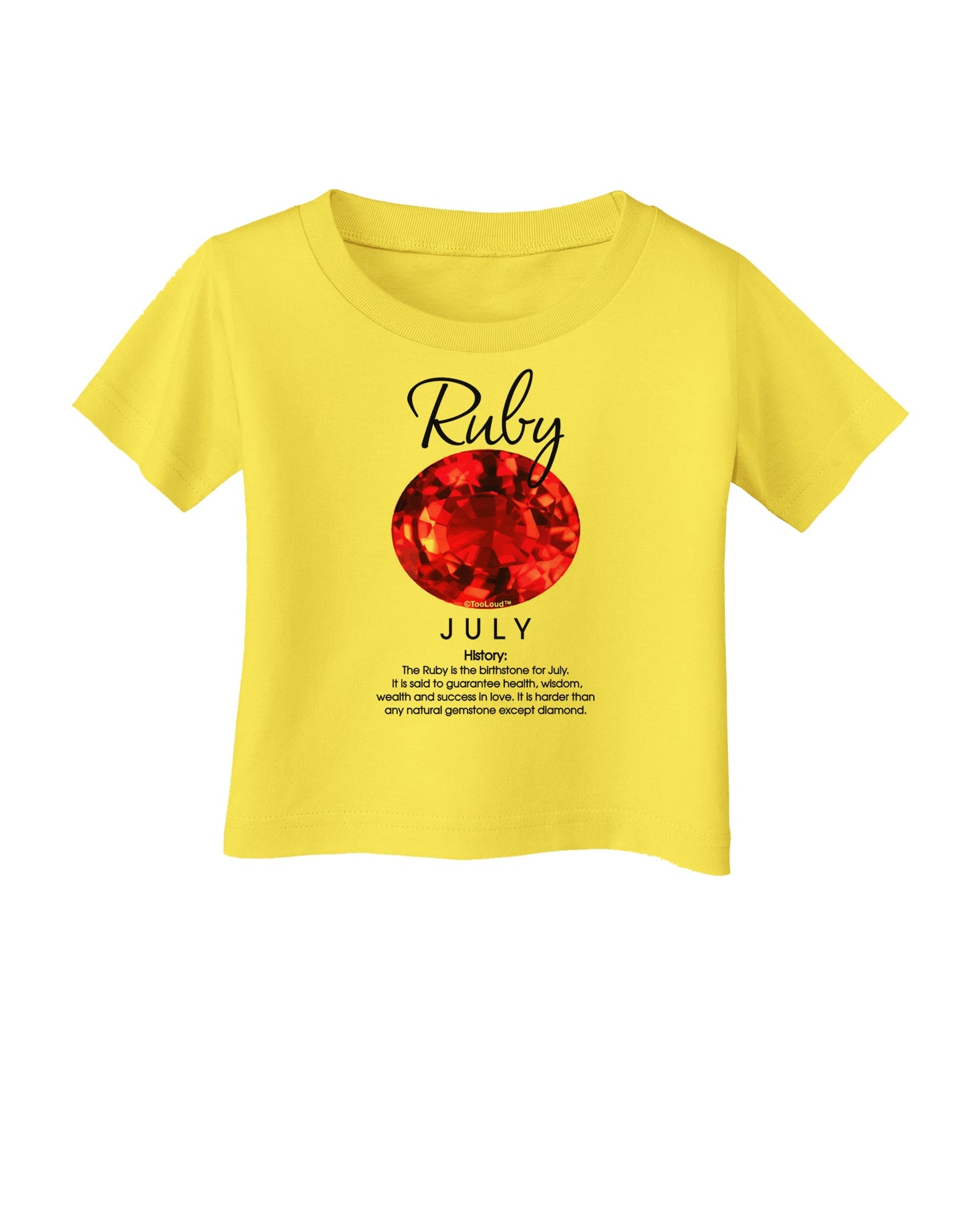 Birthstone Ruby Infant T-Shirt-Infant T-Shirt-TooLoud-Yellow-06-Months-Davson Sales