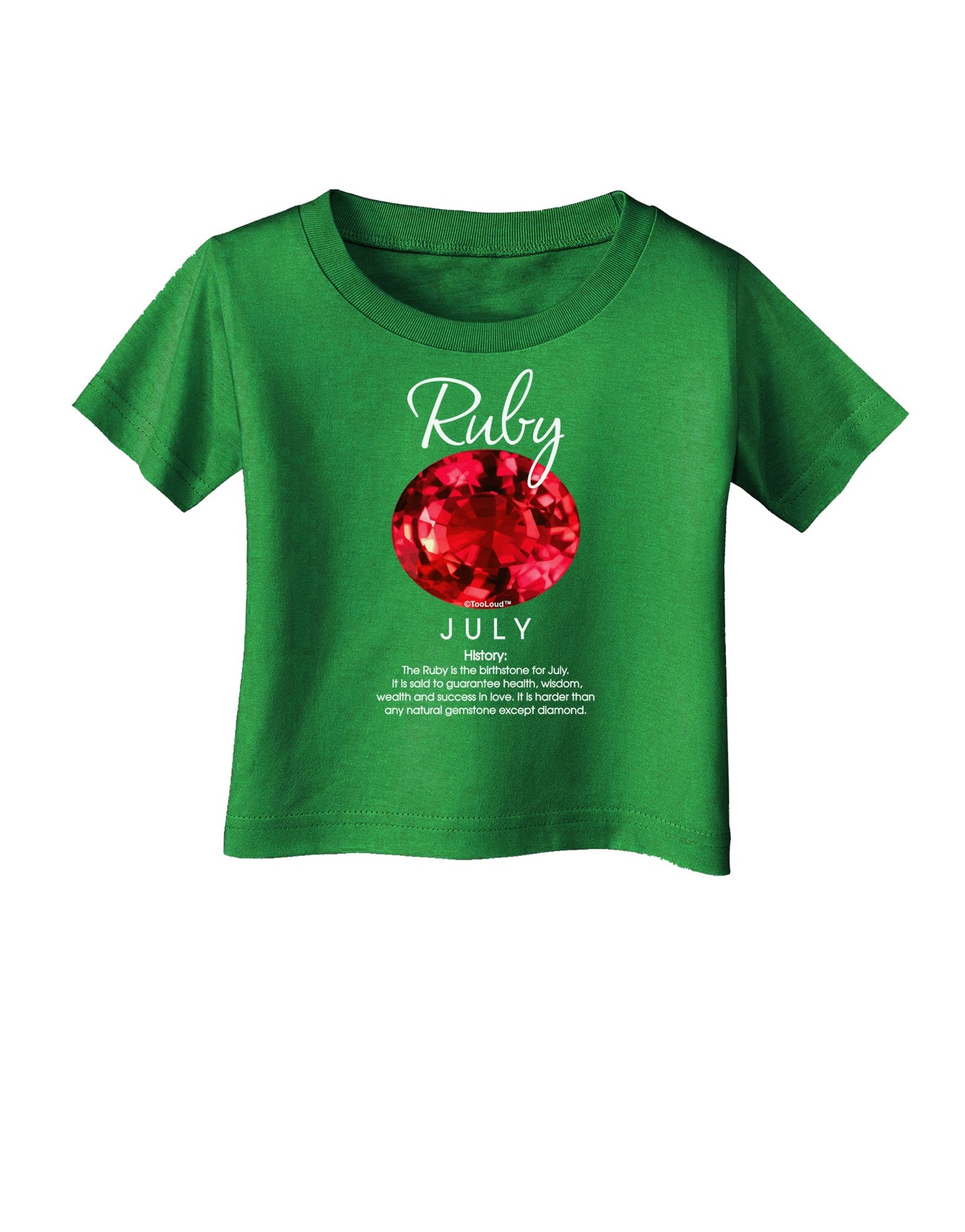 Birthstone Ruby Infant T-Shirt Dark-Infant T-Shirt-TooLoud-Clover-Green-06-Months-Davson Sales