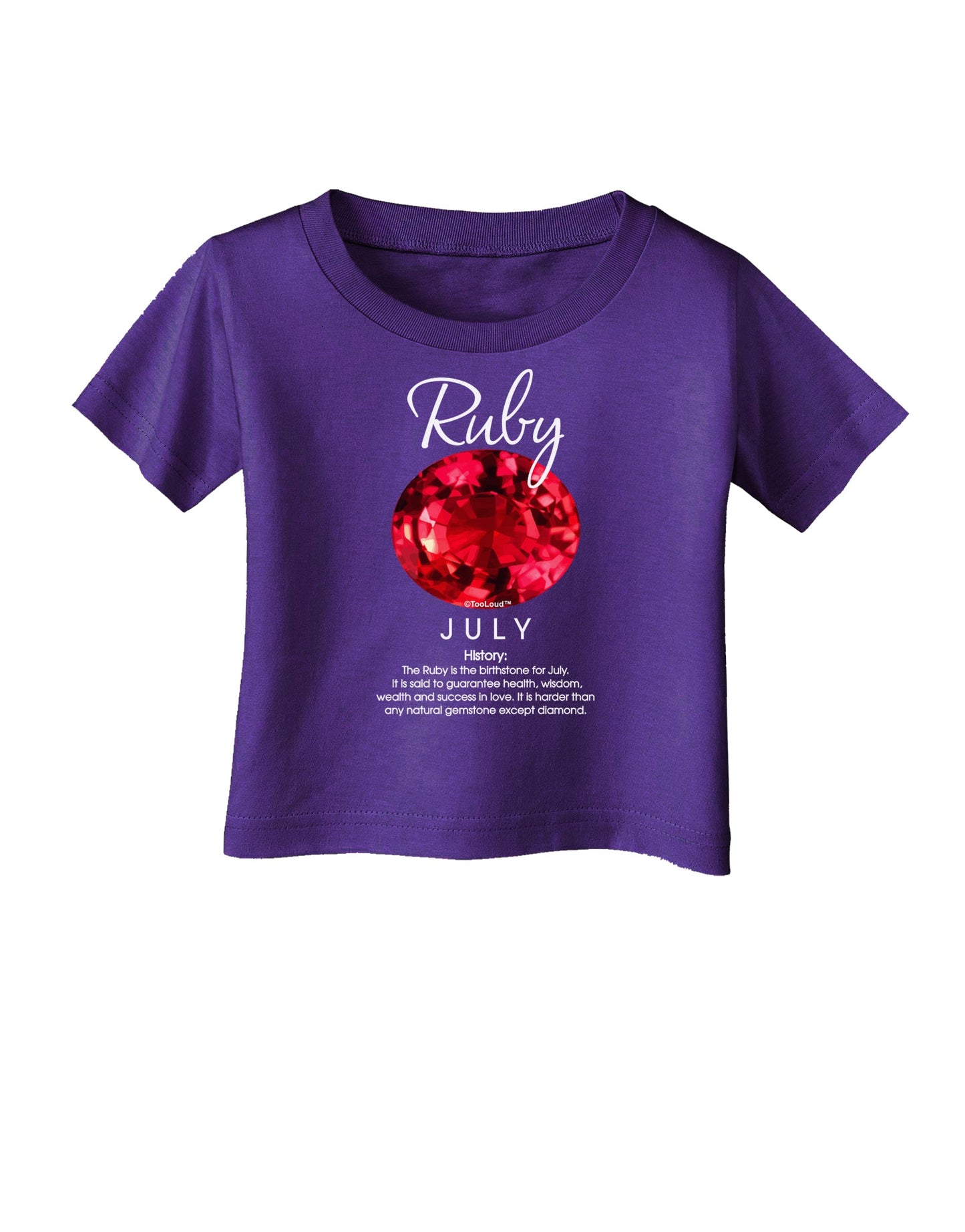 Birthstone Ruby Infant T-Shirt Dark-Infant T-Shirt-TooLoud-Purple-06-Months-Davson Sales