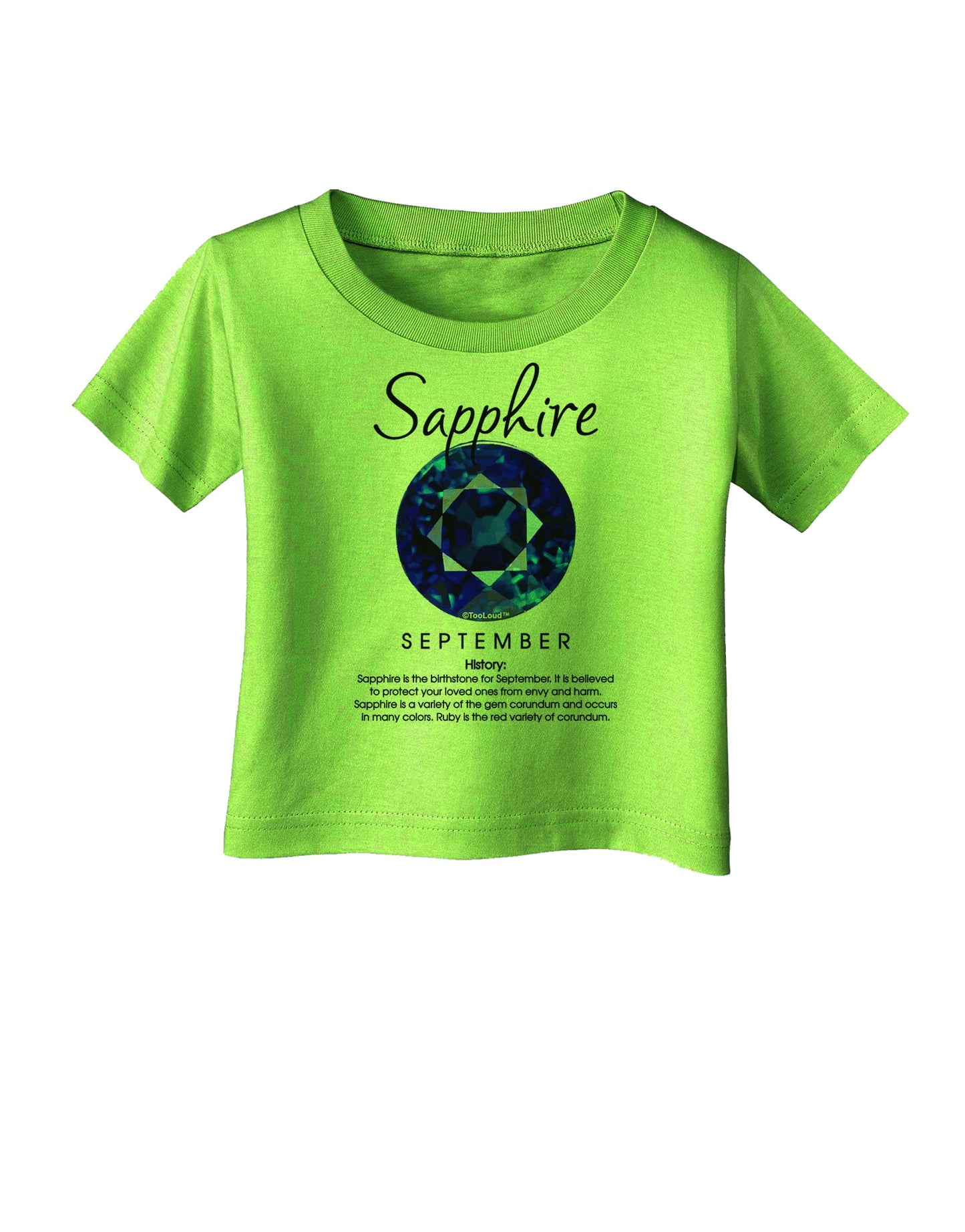 Birthstone Sapphire Infant T-Shirt-Infant T-Shirt-TooLoud-Lime-Green-06-Months-Davson Sales