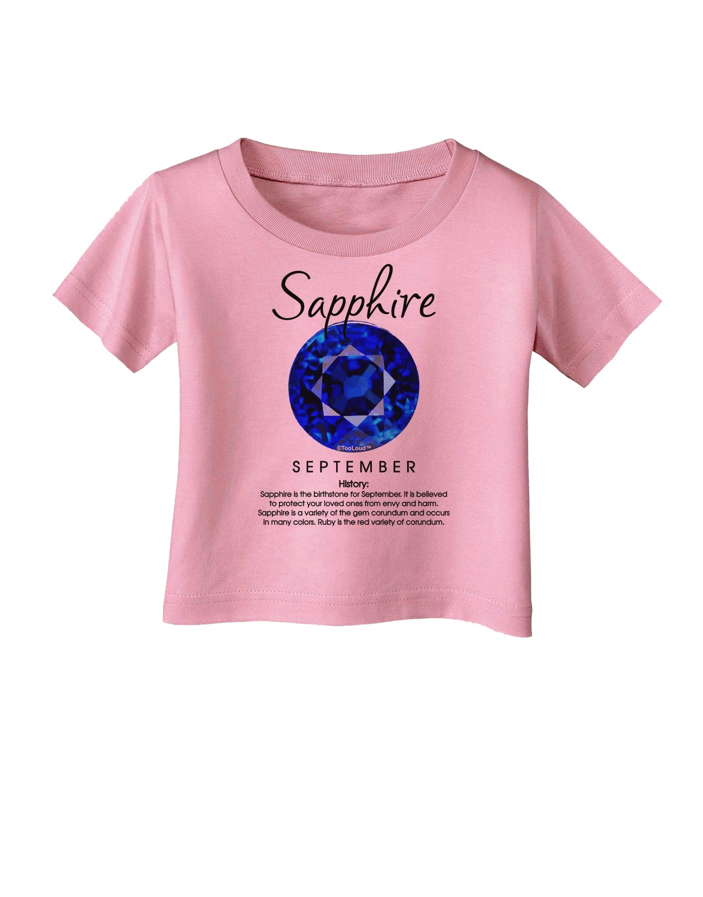 Birthstone Sapphire Infant T-Shirt-Infant T-Shirt-TooLoud-Candy-Pink-06-Months-Davson Sales