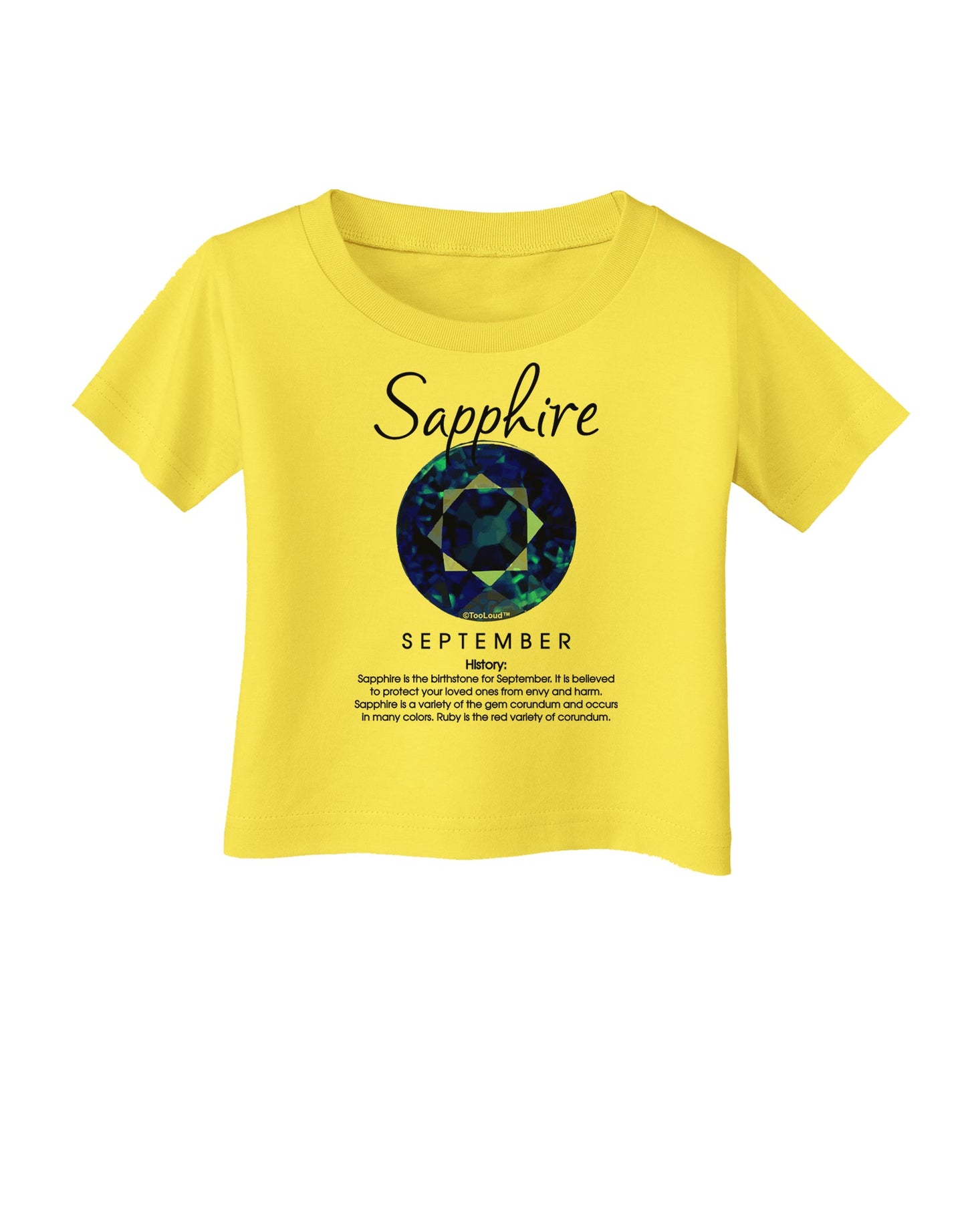 Birthstone Sapphire Infant T-Shirt-Infant T-Shirt-TooLoud-Yellow-06-Months-Davson Sales