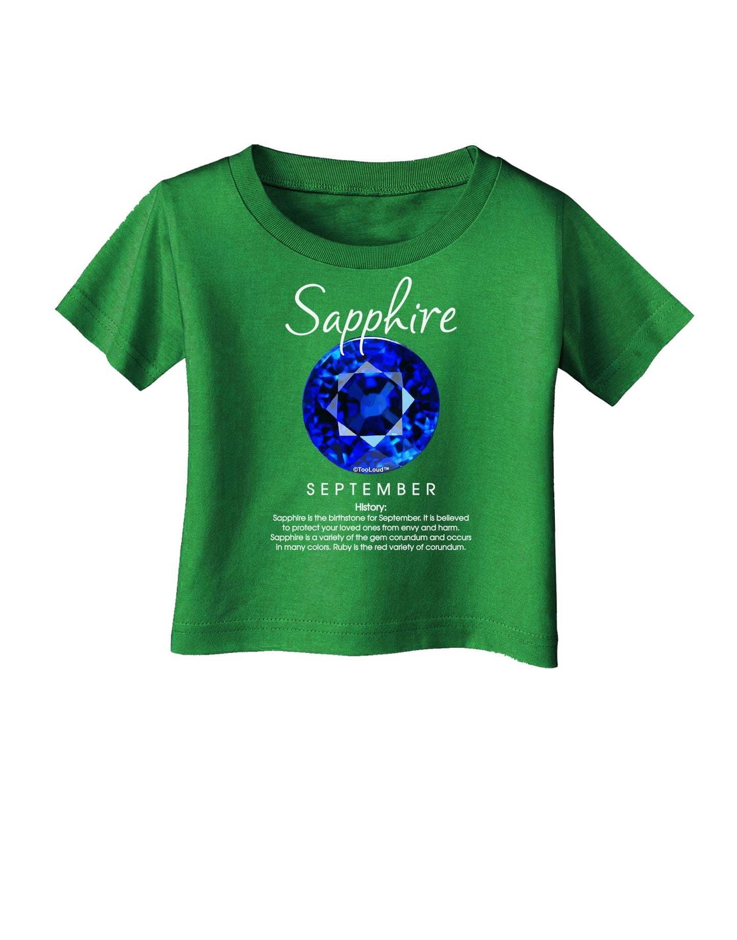 Birthstone Sapphire Infant T-Shirt Dark-Infant T-Shirt-TooLoud-Clover-Green-06-Months-Davson Sales