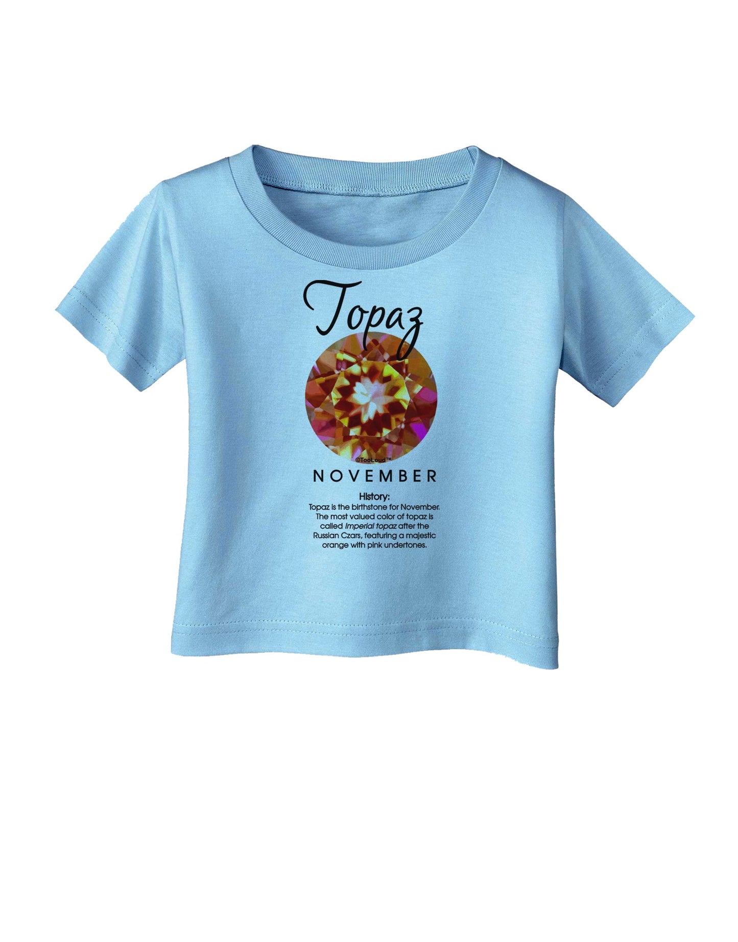 Birthstone Topaz Infant T-Shirt by TooLoud-Infant T-Shirt-TooLoud-Aquatic-Blue-06-Months-Davson Sales