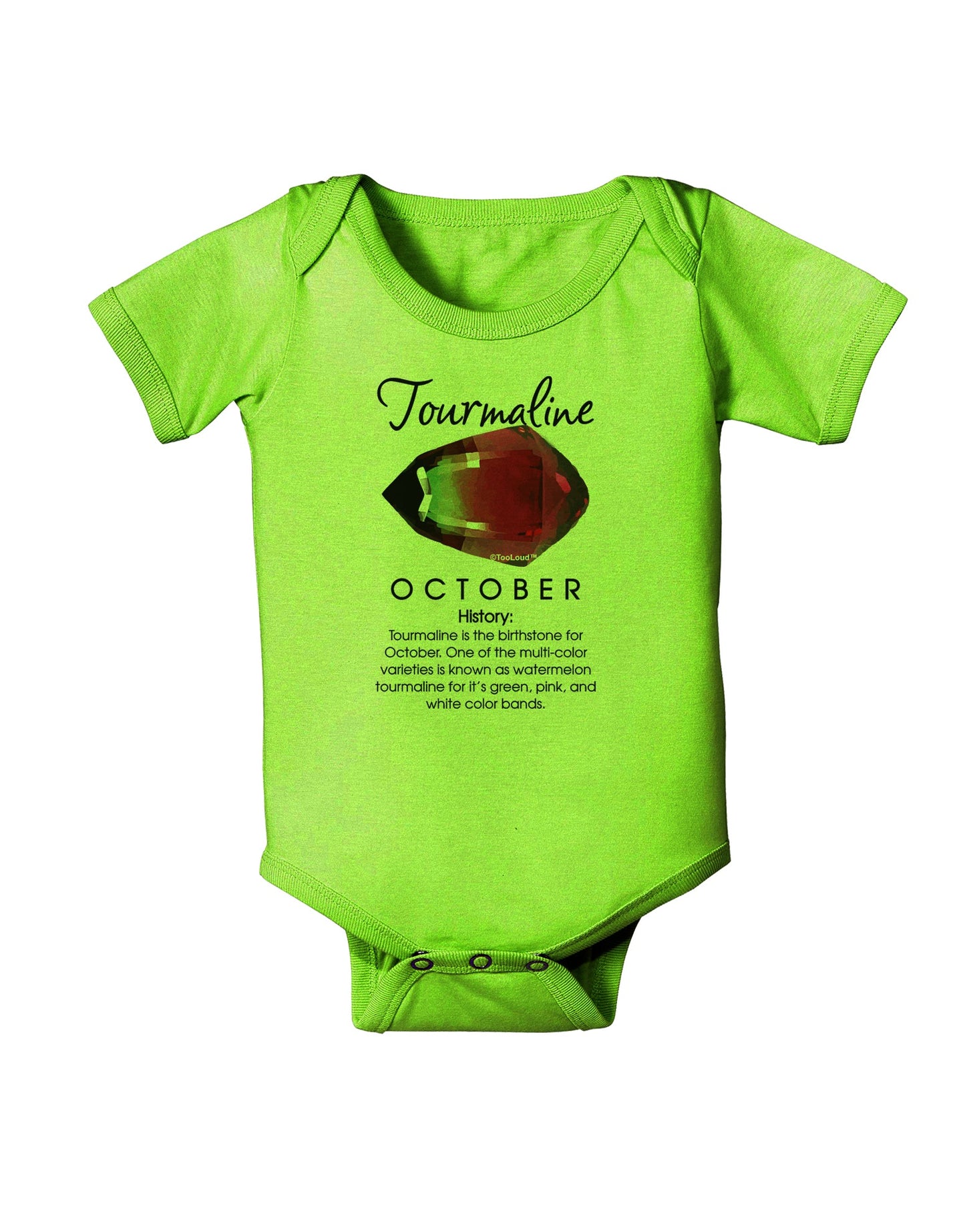 Birthstone Tourmaline Baby Romper Bodysuit by TooLoud-Baby Romper-TooLoud-Lime-06-Months-Davson Sales