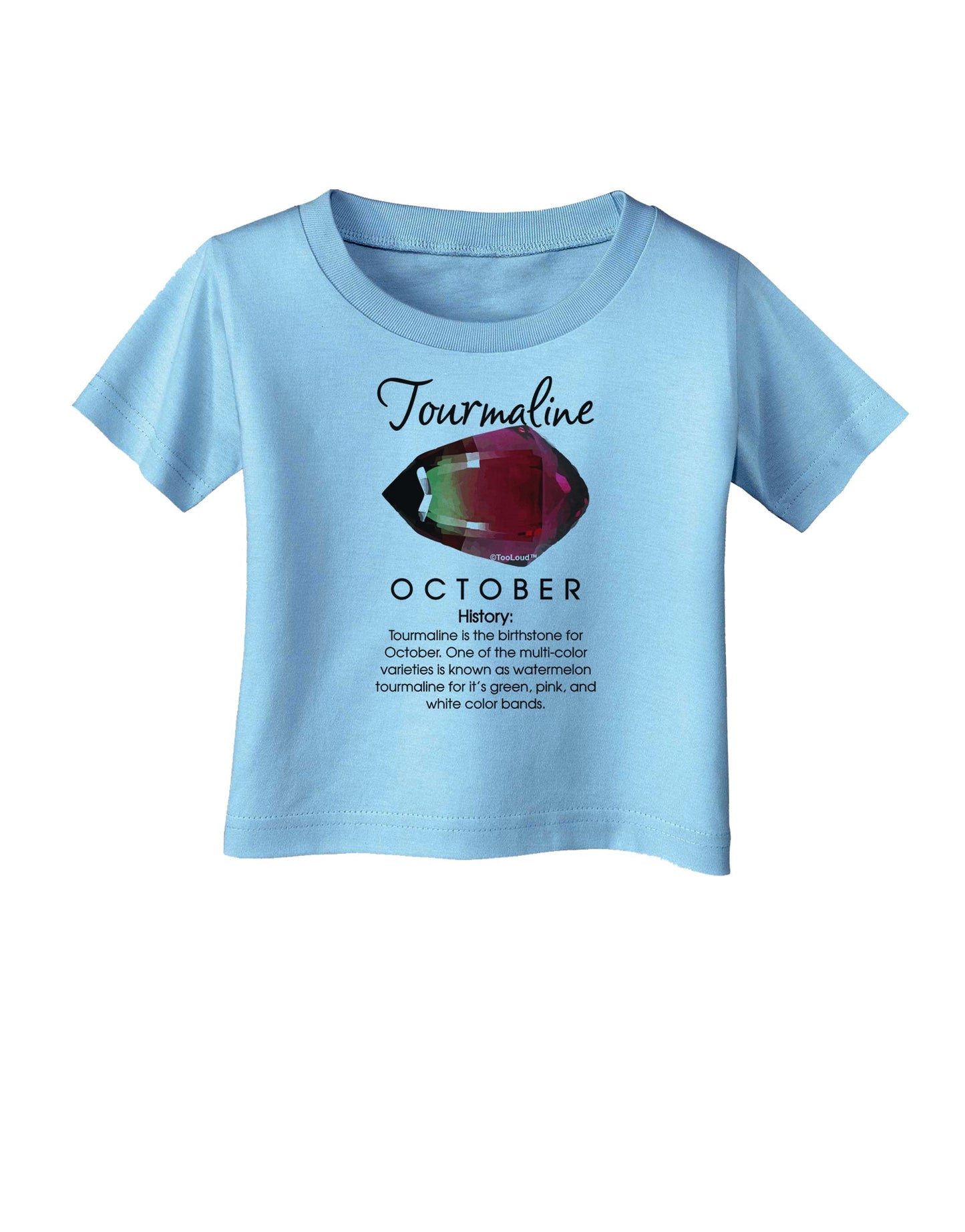 Birthstone Tourmaline Infant T-Shirt by TooLoud-Infant T-Shirt-TooLoud-Aquatic-Blue-06-Months-Davson Sales