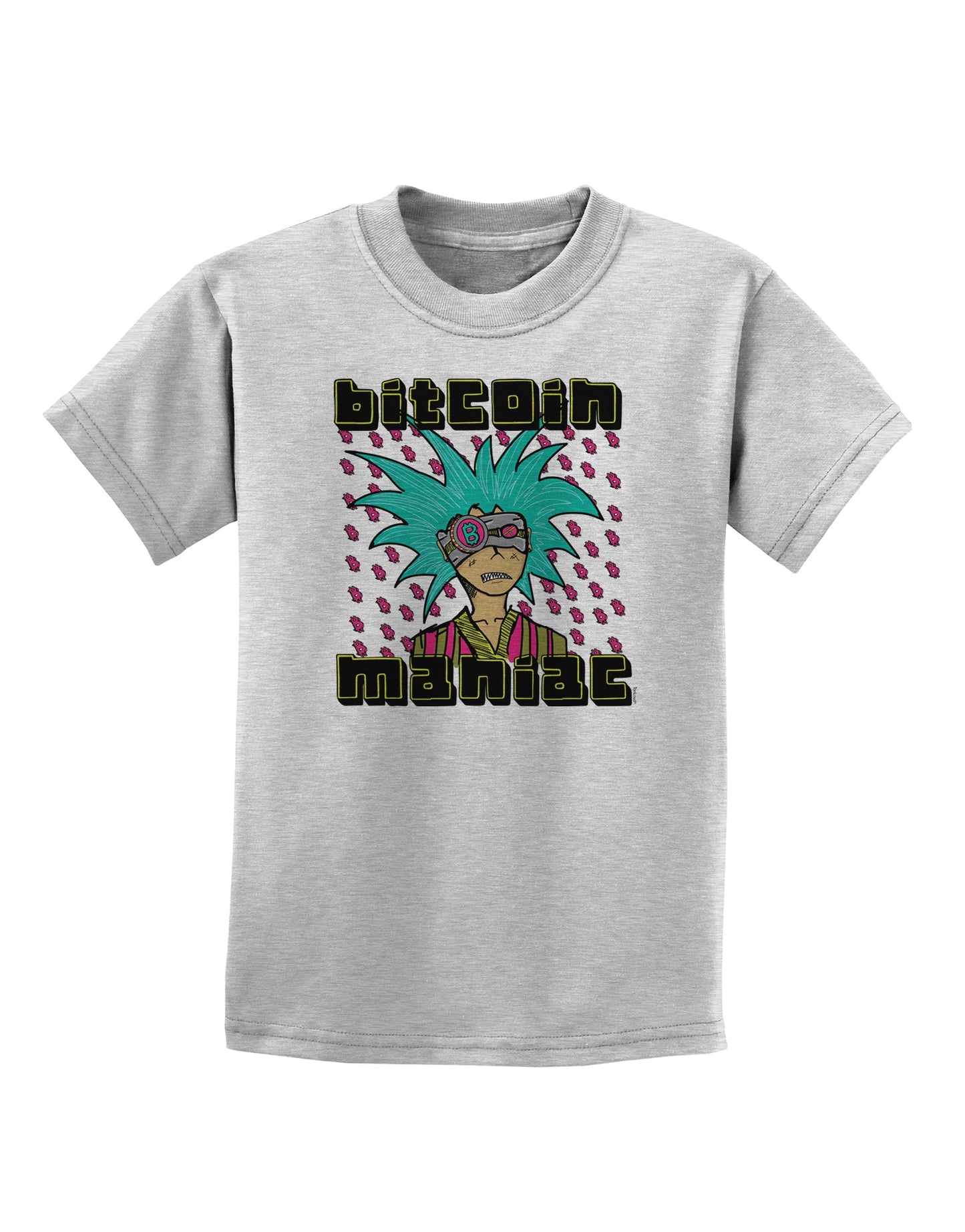 Bitcoin Maniac Crypto Childrens T-Shirt-Childrens T-Shirt-TooLoud-AshGray-X-Small-Davson Sales