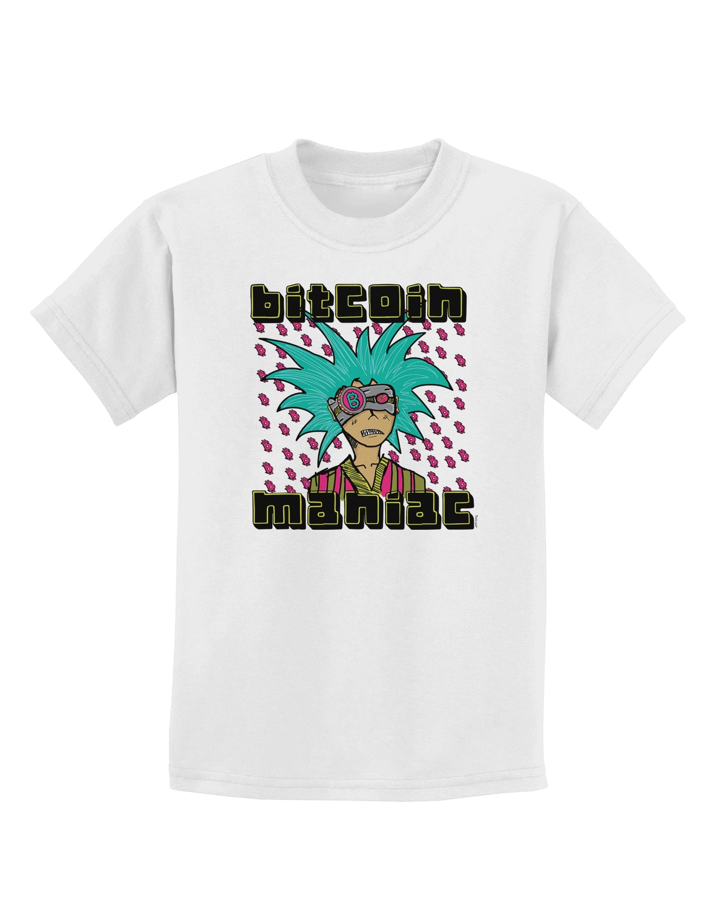 Bitcoin Maniac Crypto Childrens T-Shirt-Childrens T-Shirt-TooLoud-White-X-Small-Davson Sales