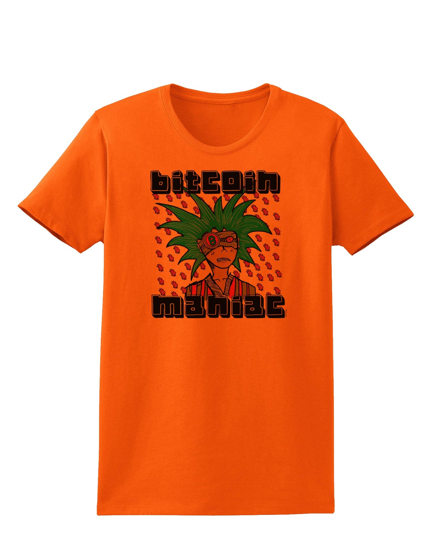 Bitcoin Maniac Crypto Womens T-Shirt-Womens T-Shirt-TooLoud-Orange-Small-Davson Sales