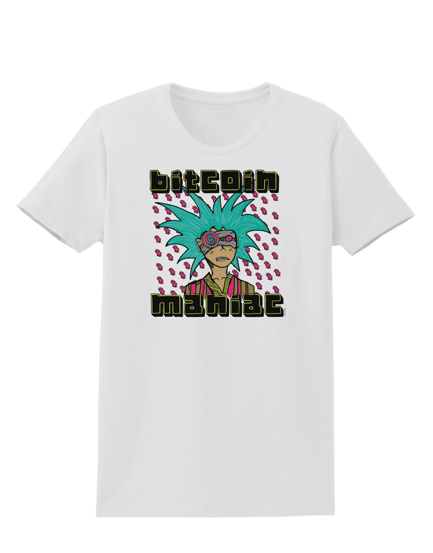 Bitcoin Maniac Crypto Womens T-Shirt-Womens T-Shirt-TooLoud-White-X-Small-Davson Sales