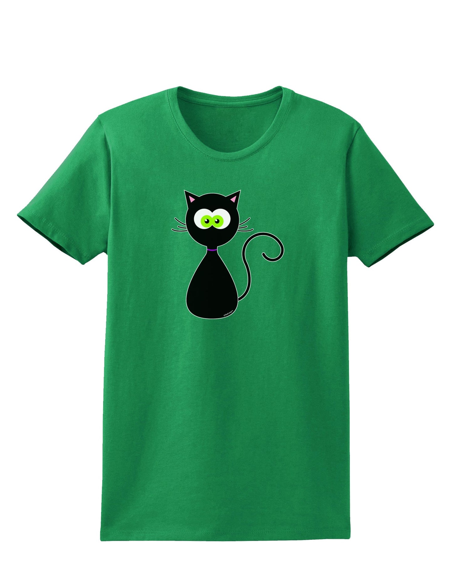 Black Cat Halloween Womens Dark T-Shirt-TooLoud-Kelly-Green-X-Small-Davson Sales