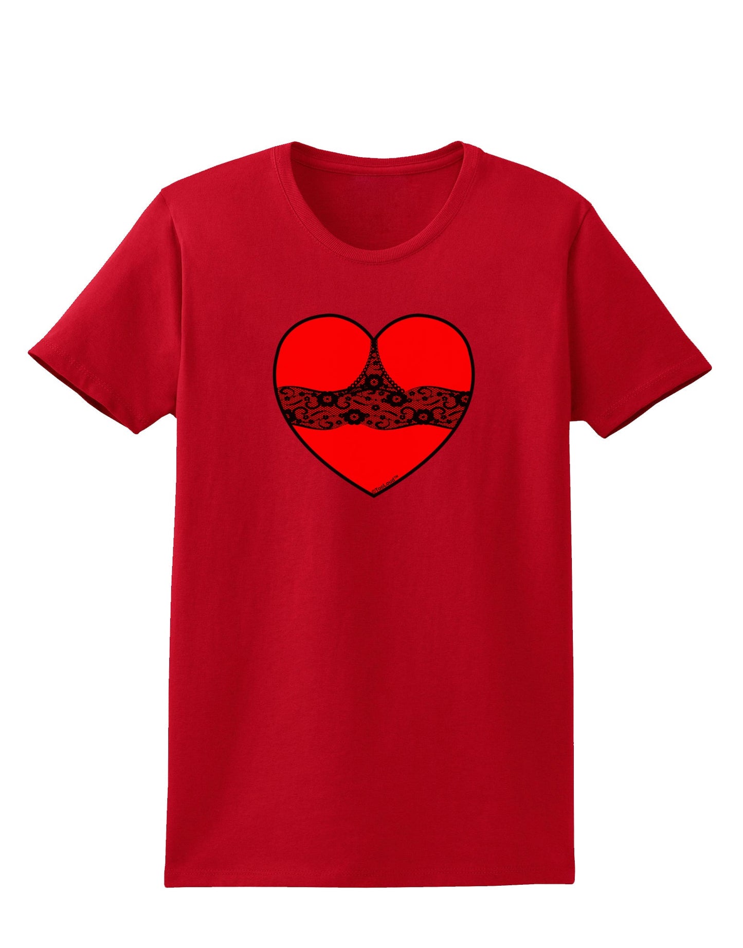 Black Lace Panty Heart Womens Dark T-Shirt-TooLoud-Red-X-Small-Davson Sales