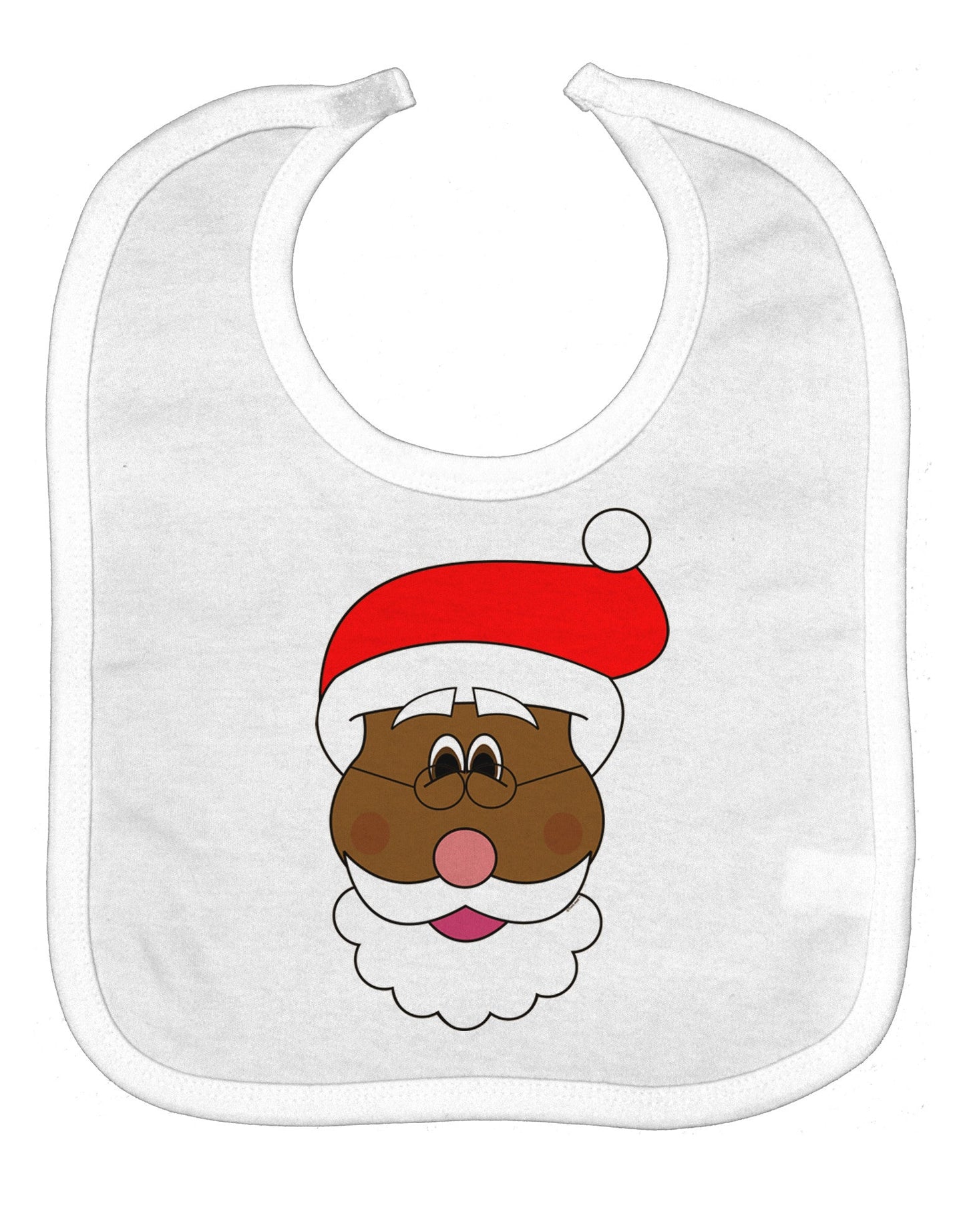 Black Santa Claus Face Christmas Baby Bib