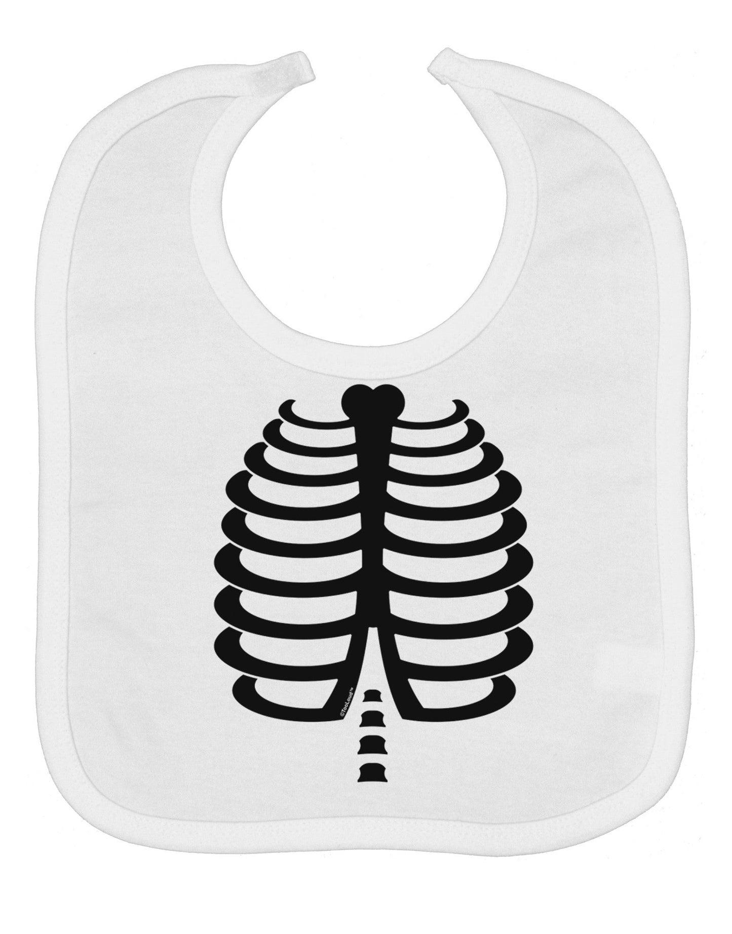 Black Skeleton Ribcage Halloween Baby Bib