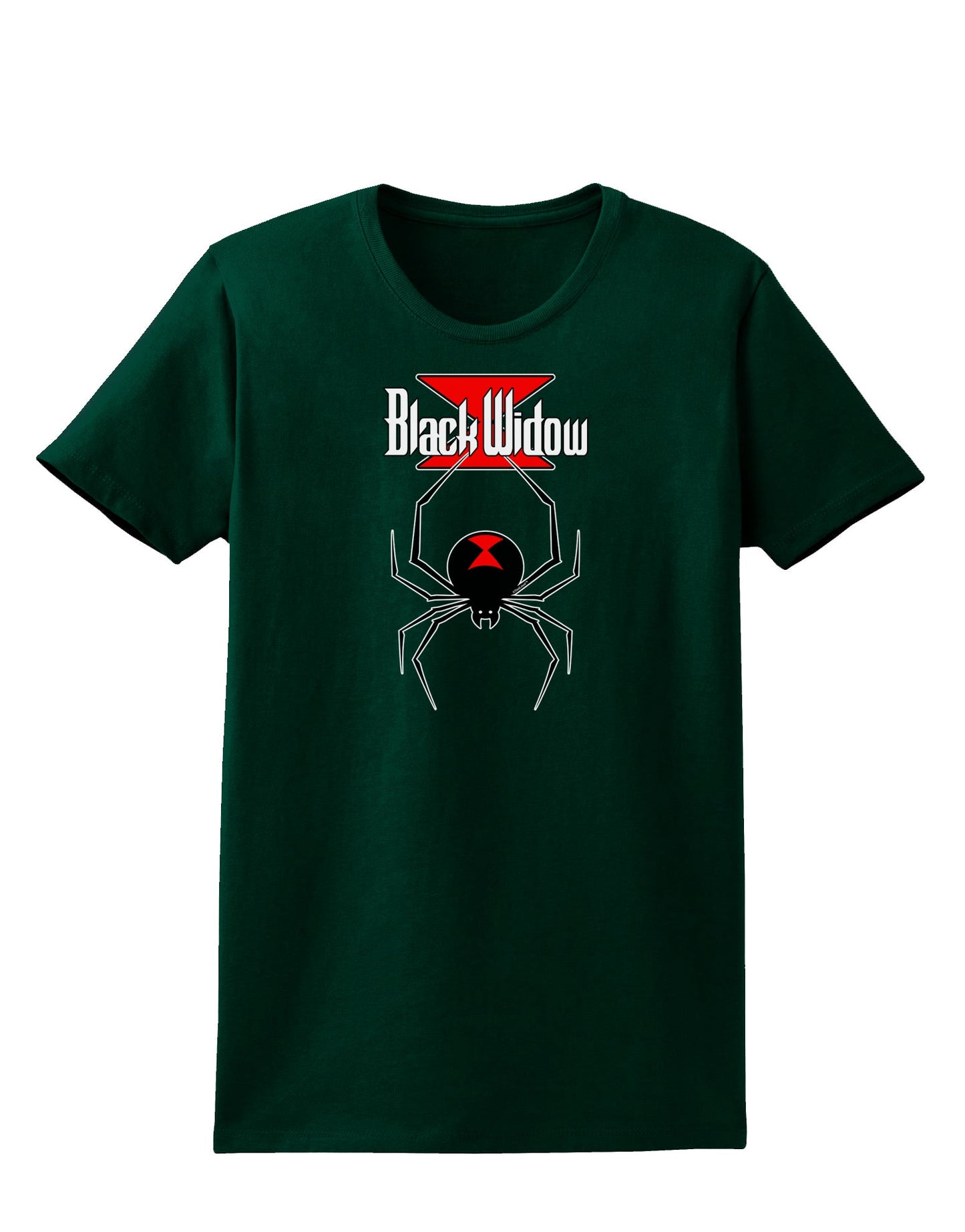 Black Widow Spider Design - Logo Womens Dark T-Shirt-Womens T-Shirt-TooLoud-Forest-Green-Small-Davson Sales