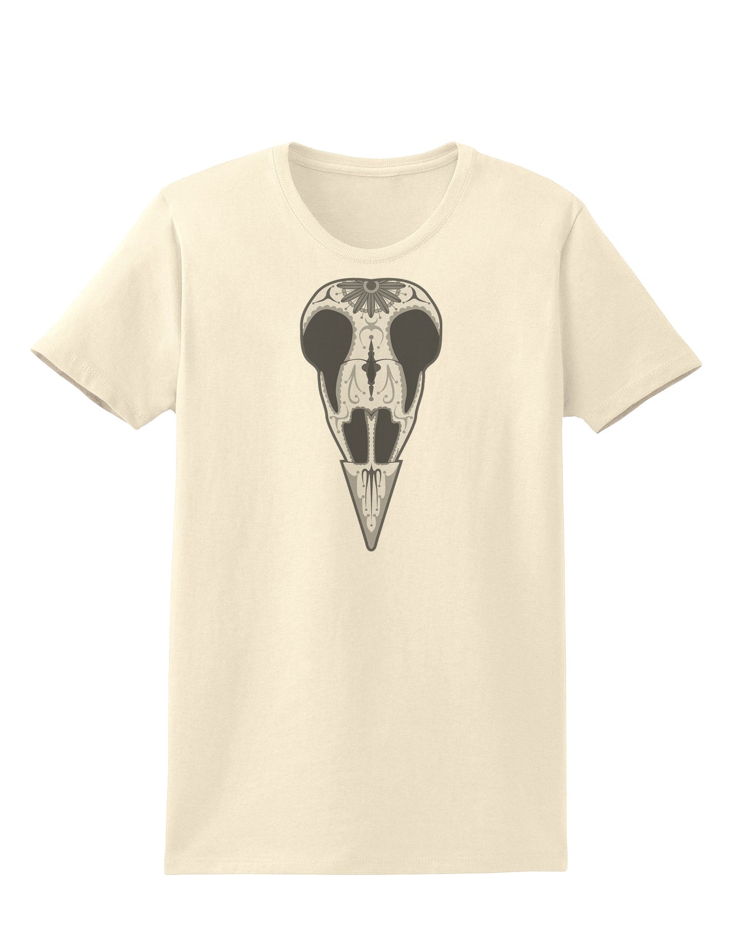 Black and White Mystic Bird Skull Day of the Dead Womens T-Shirt-Womens T-Shirt-TooLoud-Natural-X-Small-Davson Sales