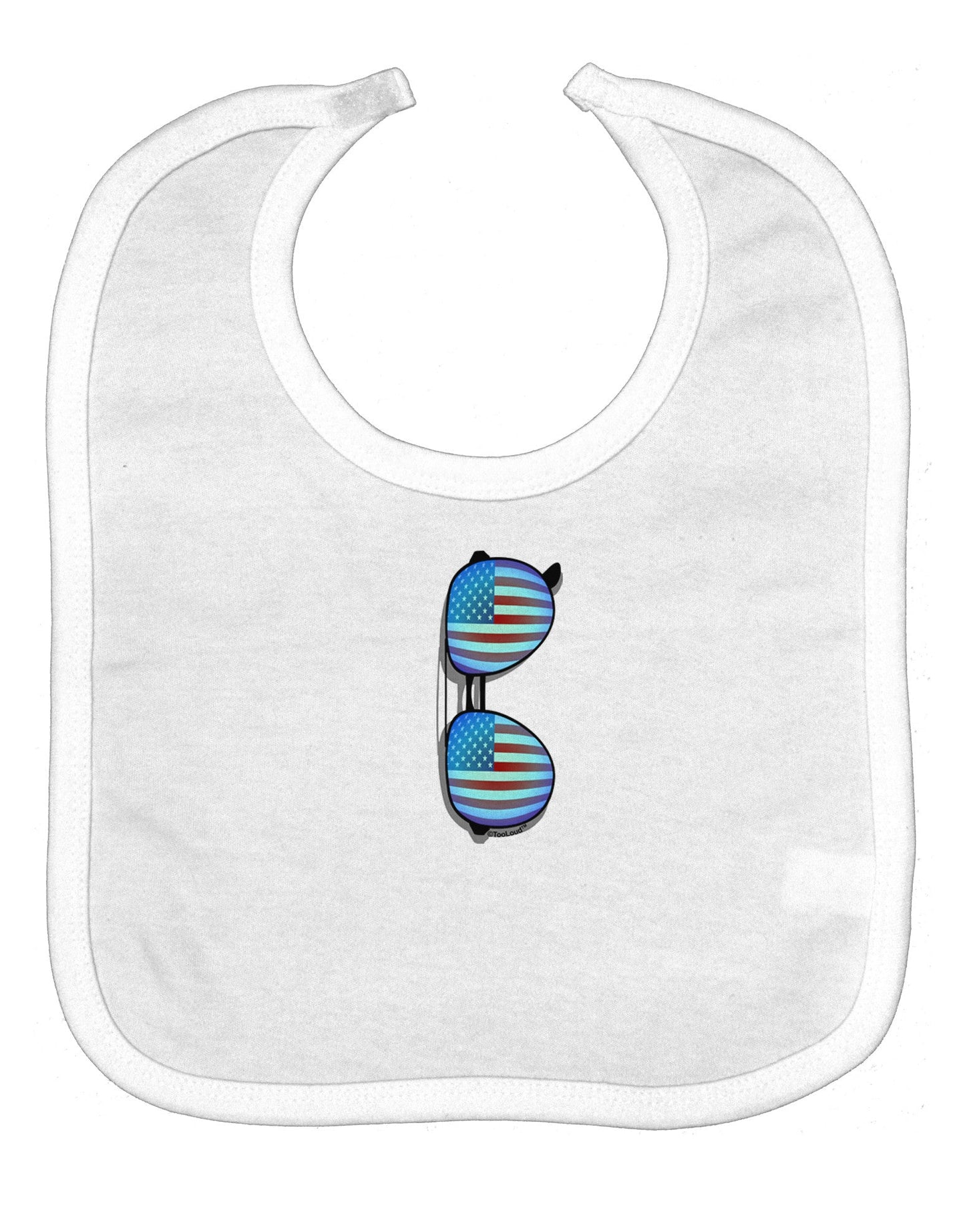 Blue American Flag Aviator Sunglasses Baby Bib