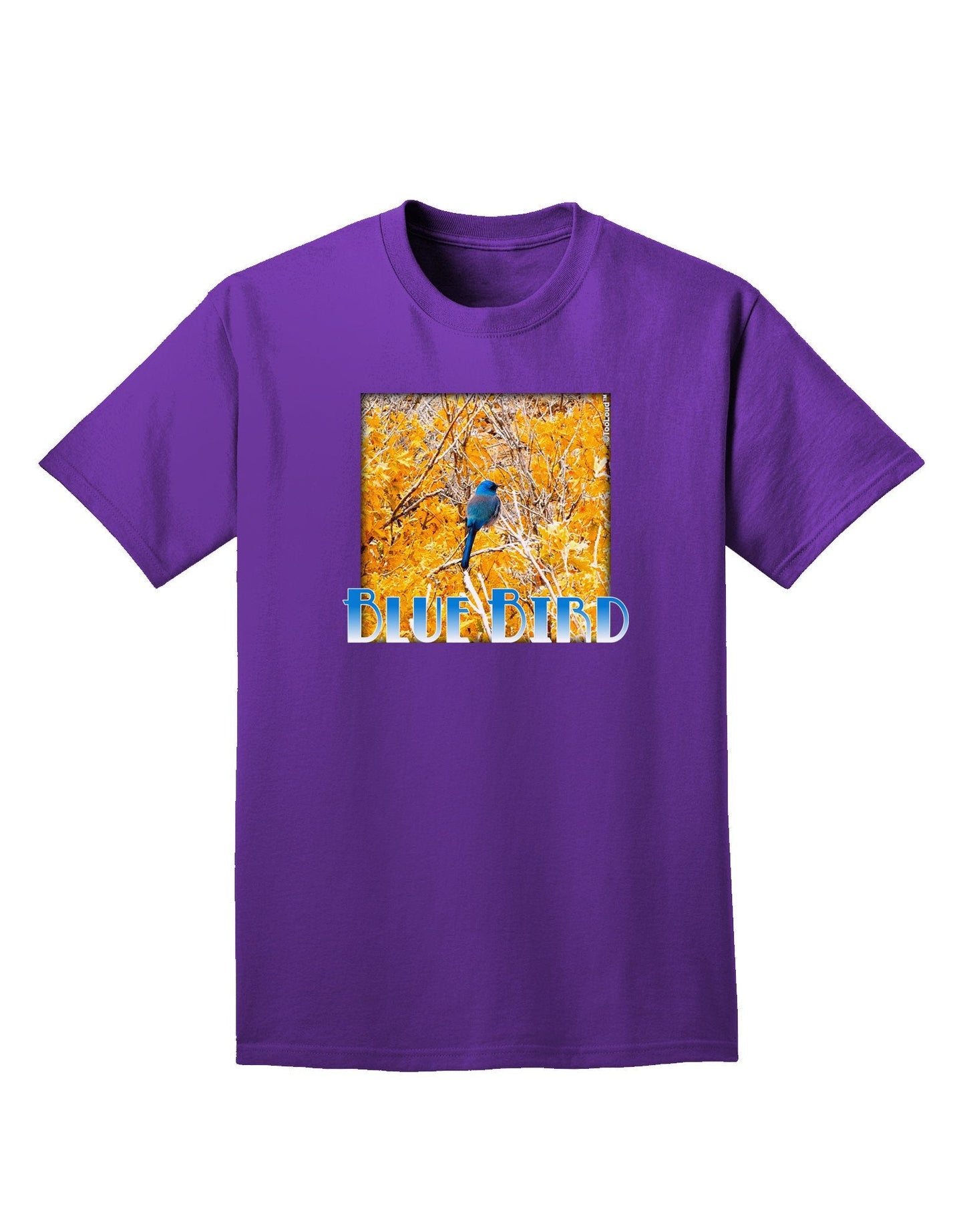 Blue Bird In Yellow Text Adult Dark T-Shirt-Mens T-Shirt-TooLoud-Purple-XXXX-Large-Davson Sales