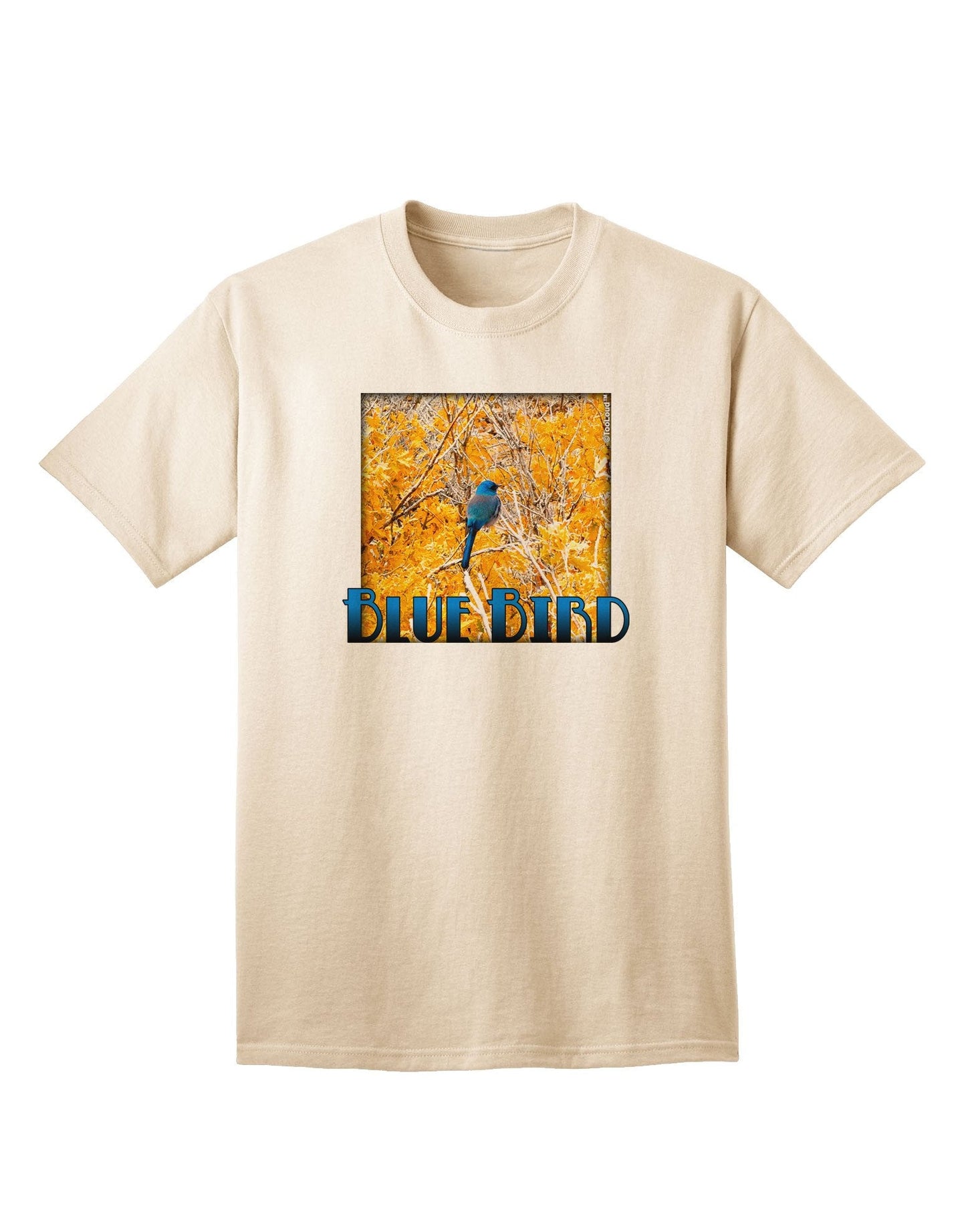 Blue Bird In Yellow Text Adult T-Shirt-Mens T-Shirt-TooLoud-Natural-XXXX-Large-Davson Sales