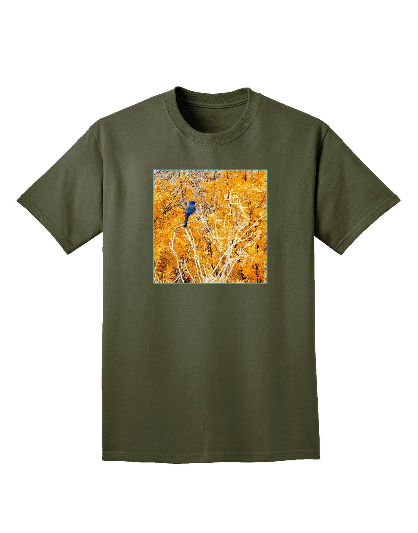 Blue Bird in Yellow Adult Dark T-Shirt-Mens T-Shirt-TooLoud-Military-Green-XXXX-Large-Davson Sales