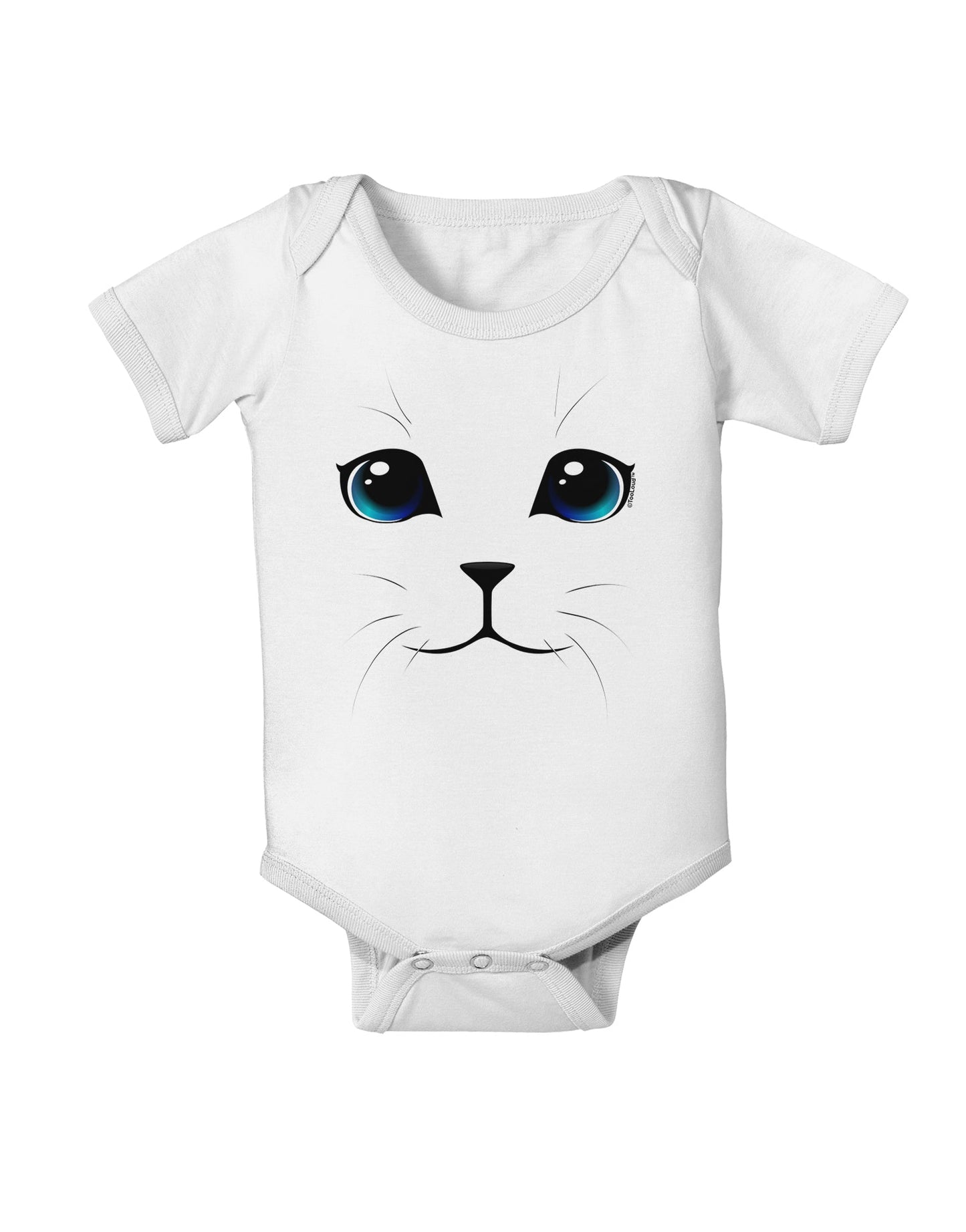 Blue-Eyed Cute Cat Face Baby Romper Bodysuit-Baby Romper-TooLoud-White-06-Months-Davson Sales
