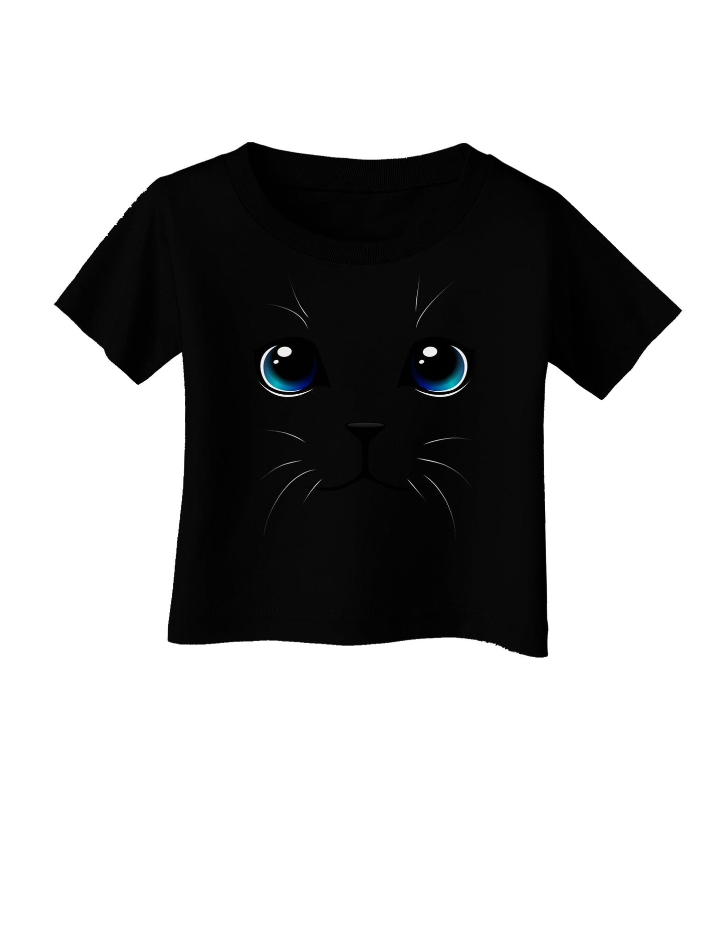 Blue-Eyed Cute Cat Face Infant T-Shirt Dark-Infant T-Shirt-TooLoud-Black-06-Months-Davson Sales