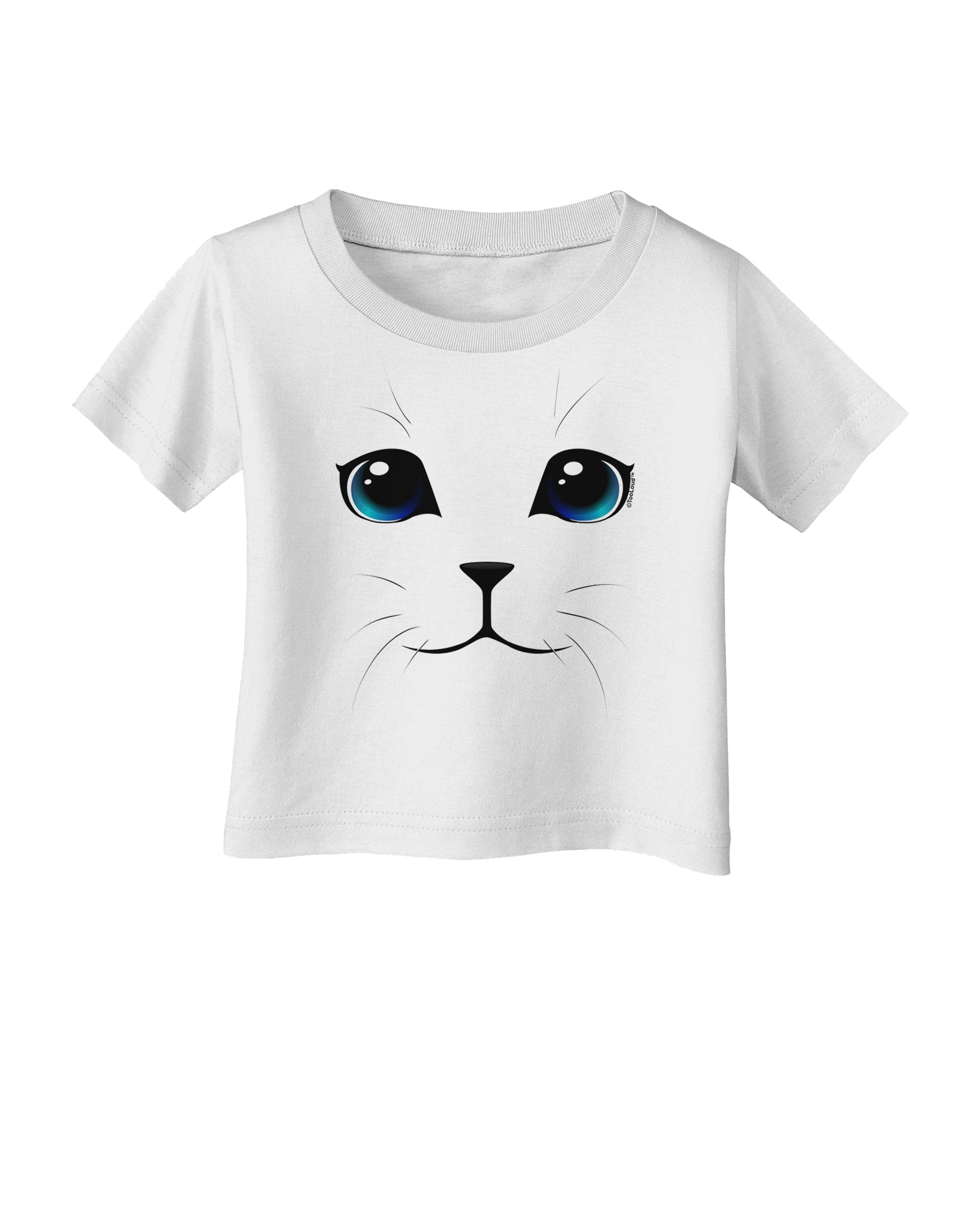 Blue-Eyed Cute Cat Face Infant T-Shirt-Infant T-Shirt-TooLoud-White-06-Months-Davson Sales