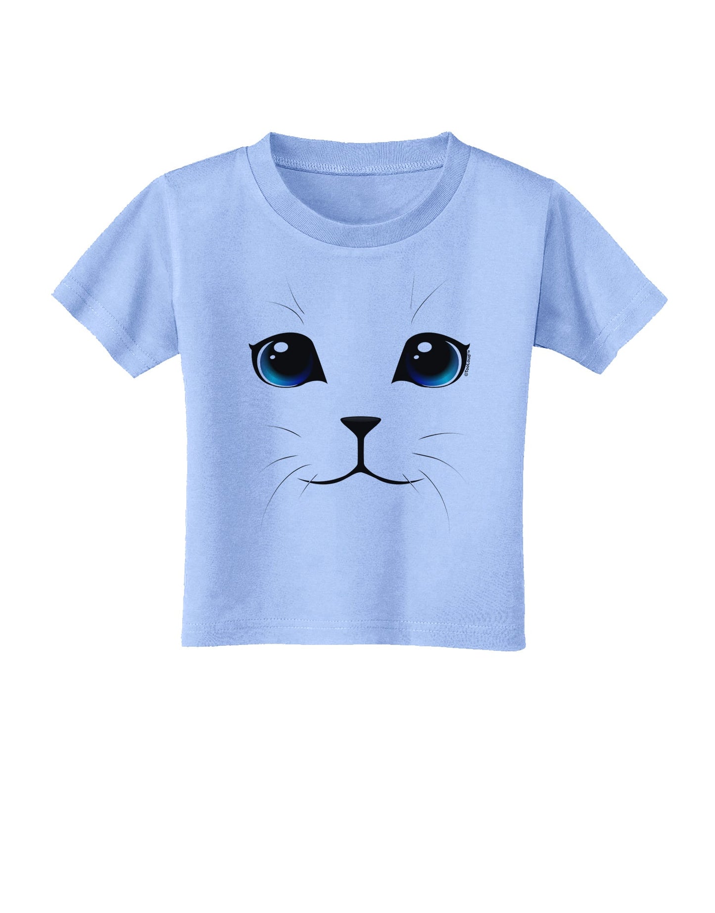Blue-Eyed Cute Cat Face Toddler T-Shirt-Toddler T-Shirt-TooLoud-Aquatic-Blue-2T-Davson Sales