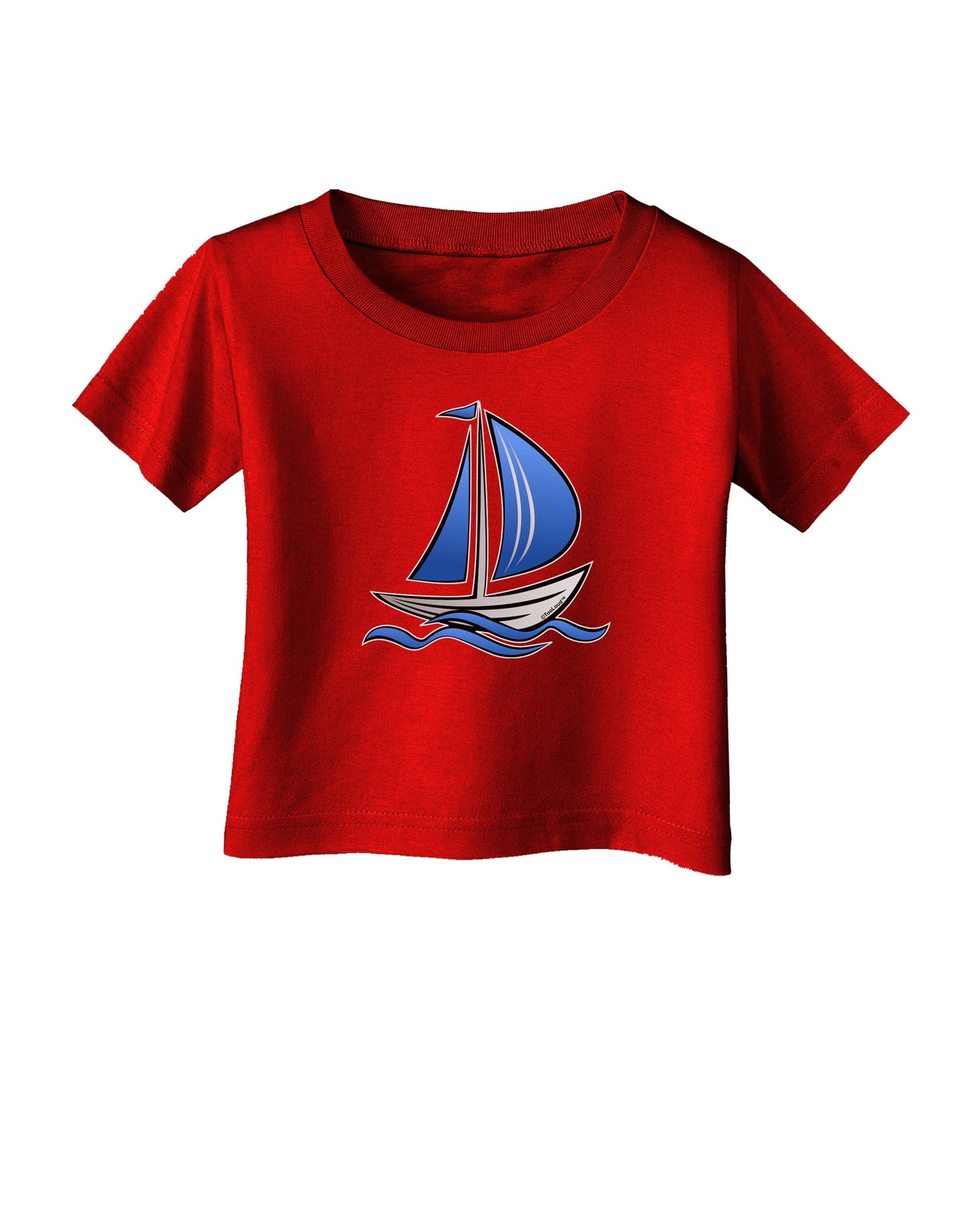 Blue Sailboat Infant T-Shirt Dark-Infant T-Shirt-TooLoud-Red-06-Months-Davson Sales