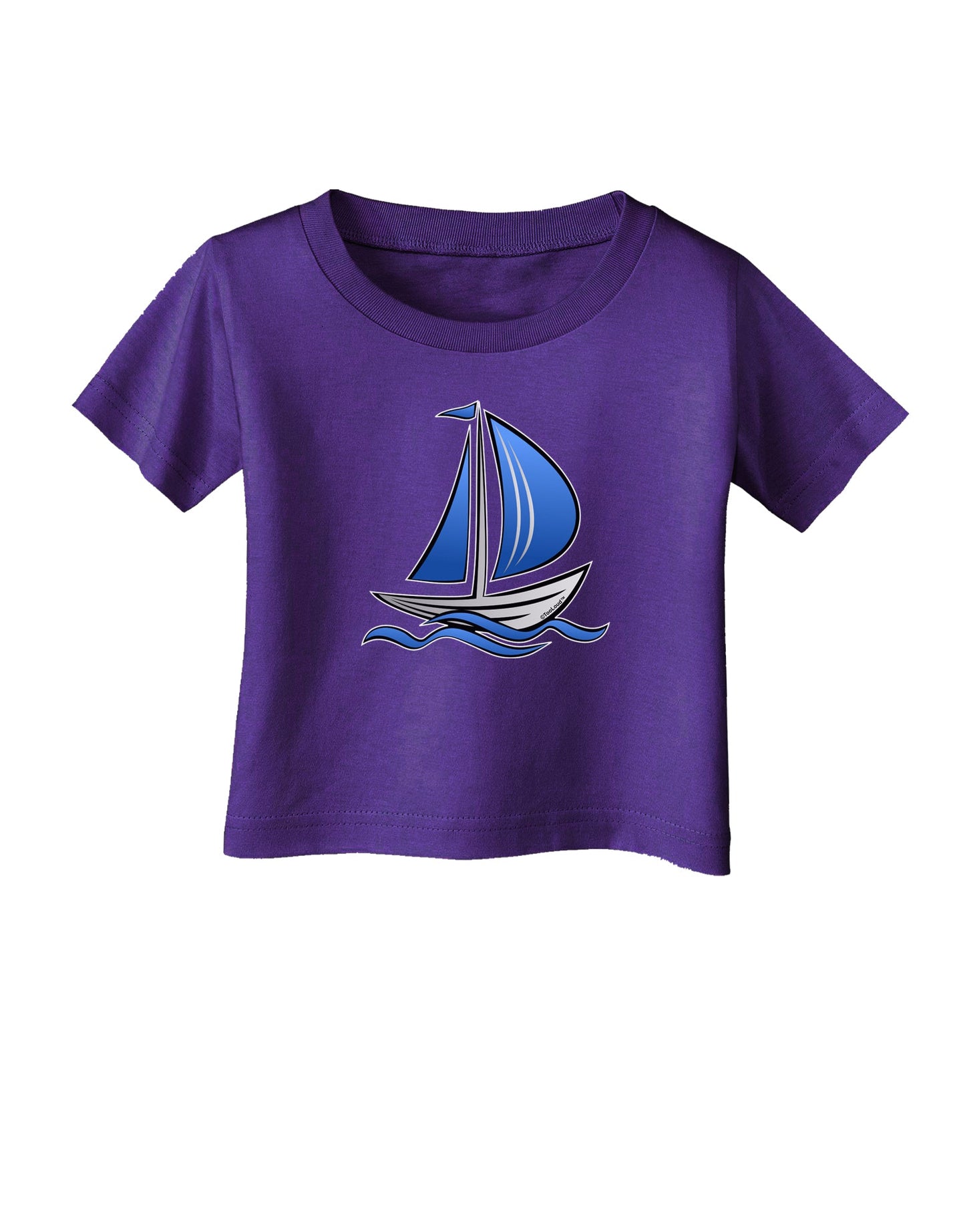 Blue Sailboat Infant T-Shirt Dark-Infant T-Shirt-TooLoud-Purple-06-Months-Davson Sales