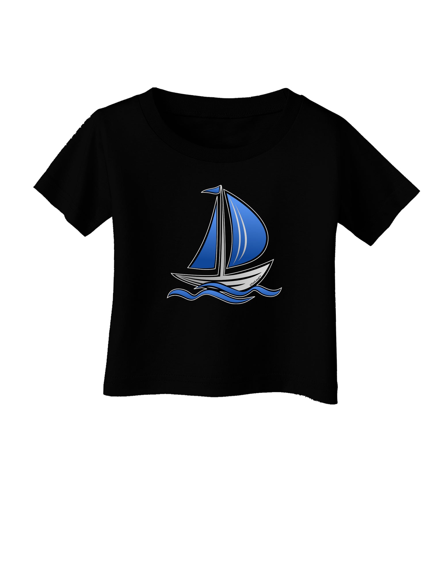 Blue Sailboat Infant T-Shirt Dark-Infant T-Shirt-TooLoud-Black-06-Months-Davson Sales