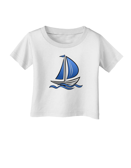 Blue Sailboat Infant T-Shirt-Infant T-Shirt-TooLoud-White-06-Months-Davson Sales
