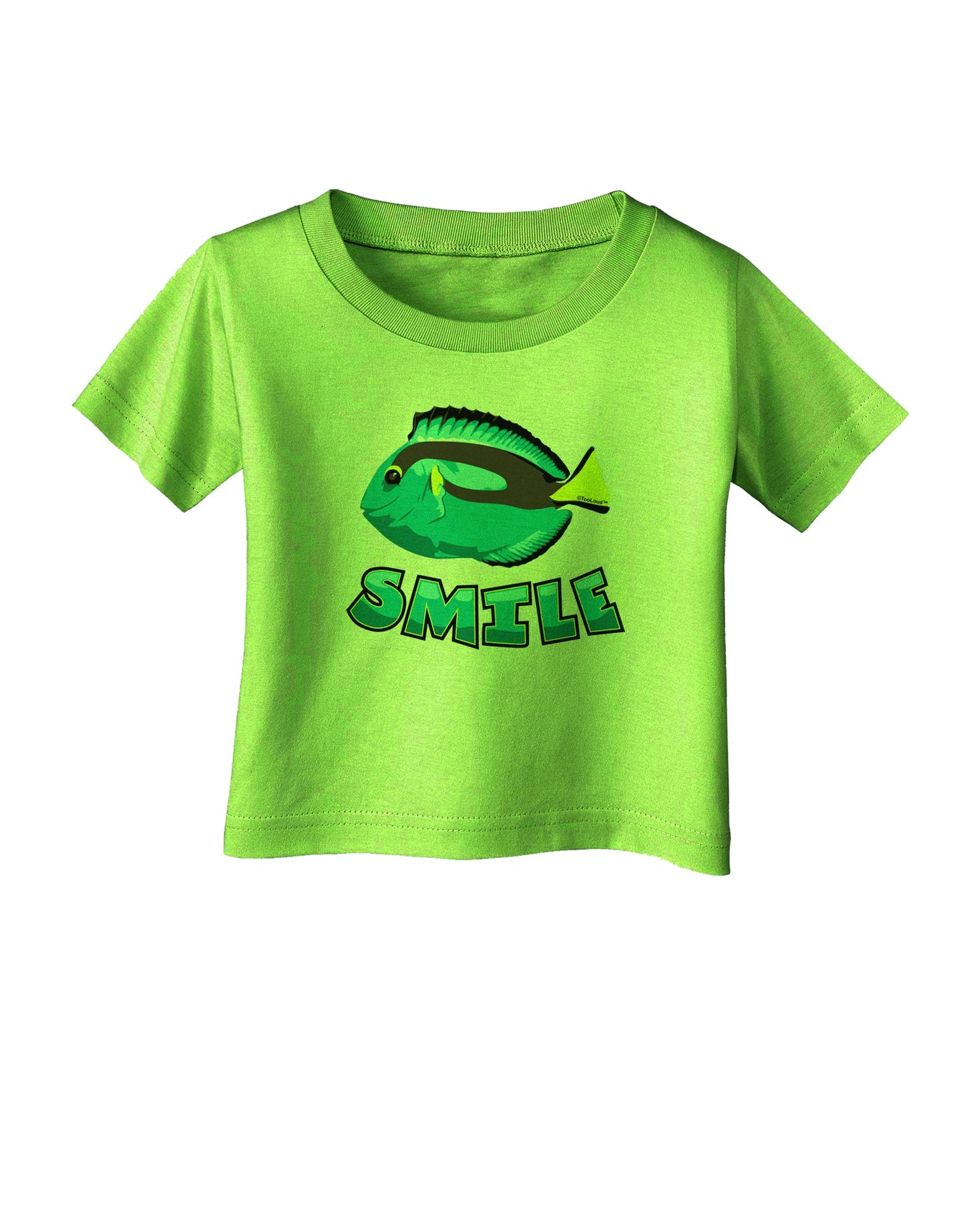 Blue Tang Fish - Smile Infant T-Shirt-Infant T-Shirt-TooLoud-Lime-Green-06-Months-Davson Sales