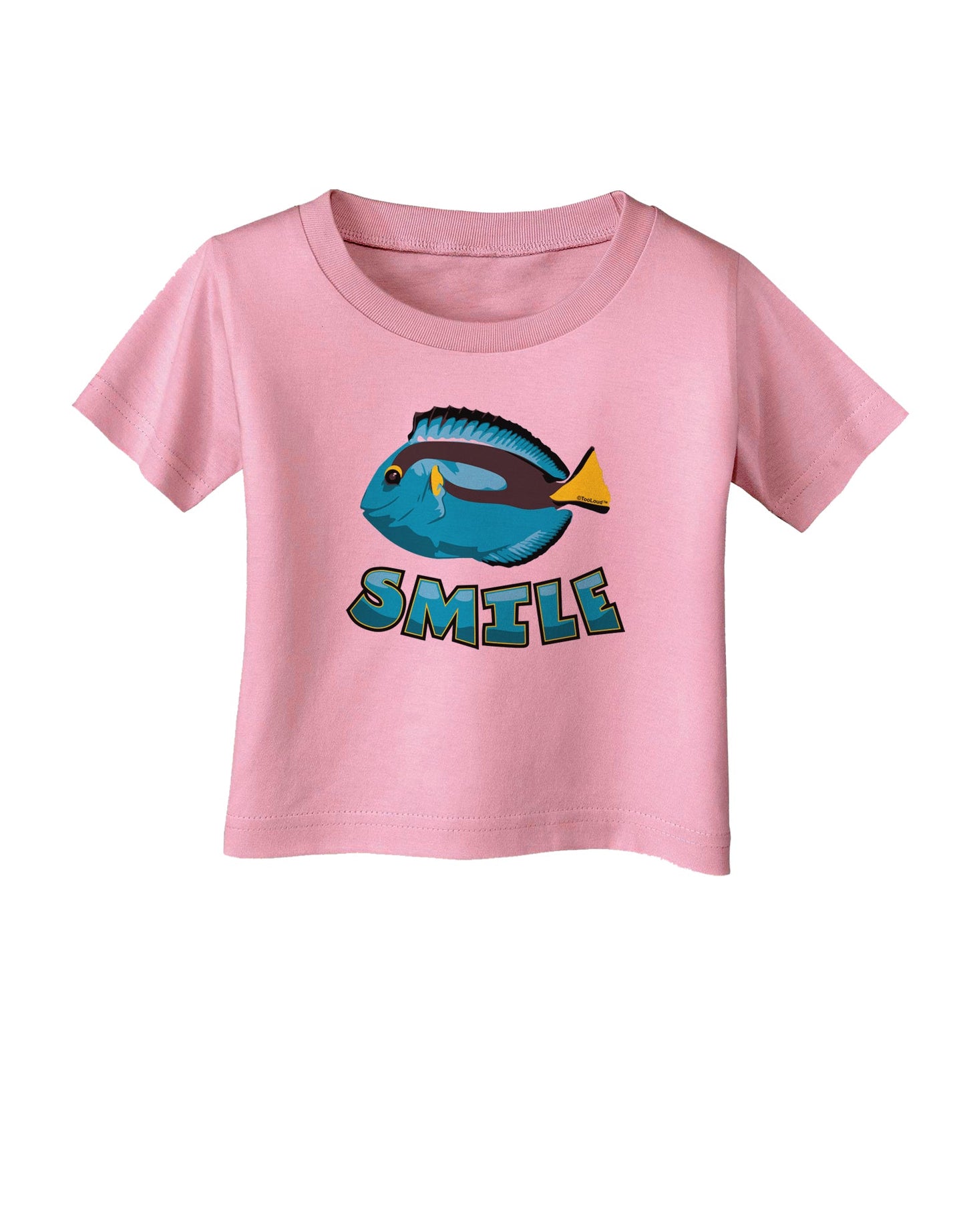 Blue Tang Fish - Smile Infant T-Shirt-Infant T-Shirt-TooLoud-Candy-Pink-06-Months-Davson Sales