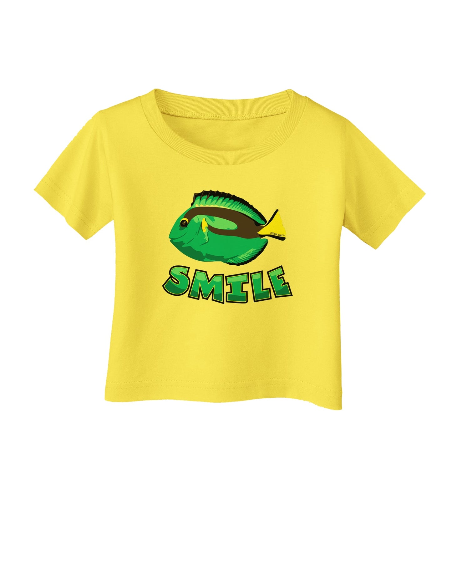 Blue Tang Fish - Smile Infant T-Shirt-Infant T-Shirt-TooLoud-Yellow-06-Months-Davson Sales