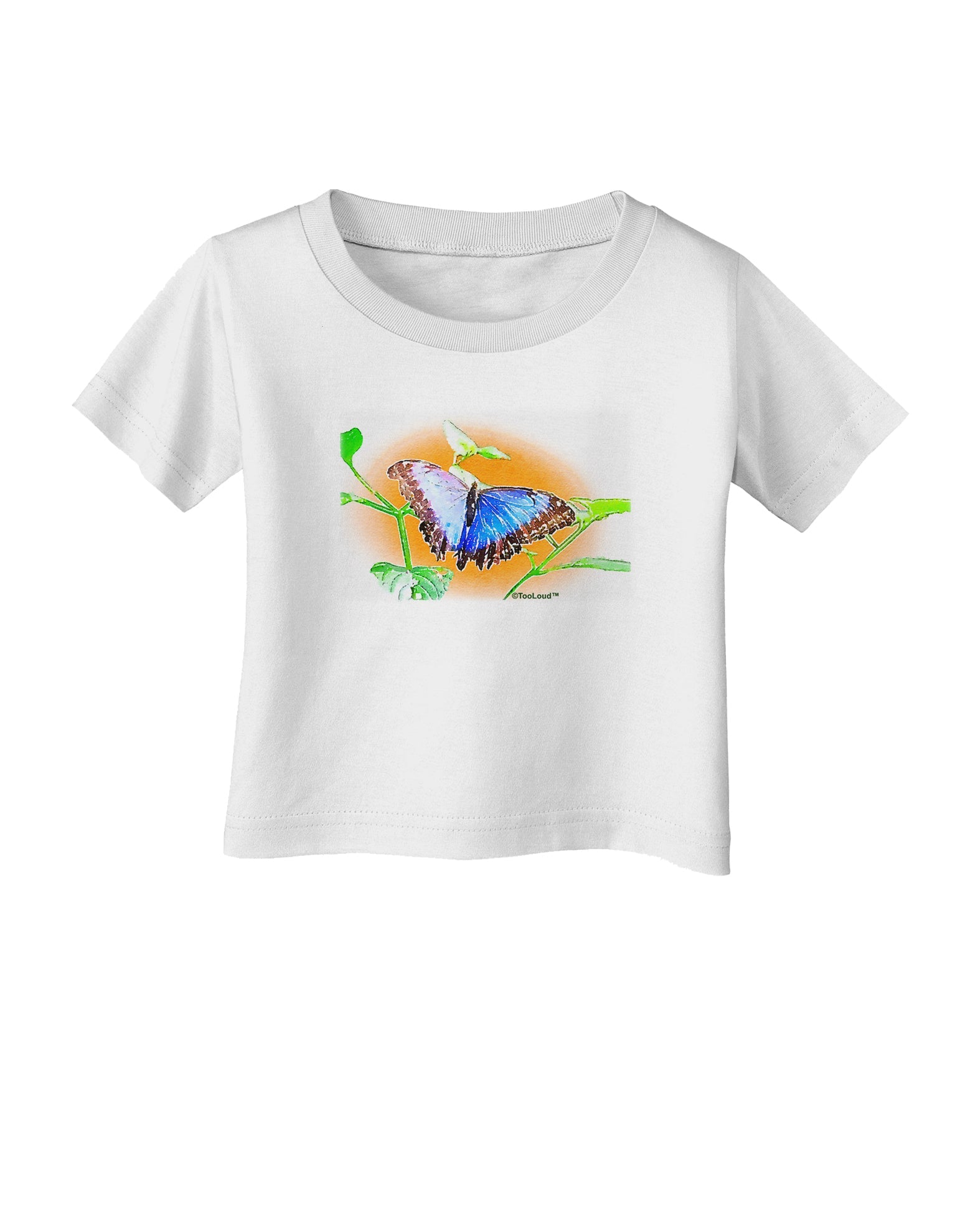 Blue Watercolor Butterfly Infant T-Shirt-Infant T-Shirt-TooLoud-White-06-Months-Davson Sales