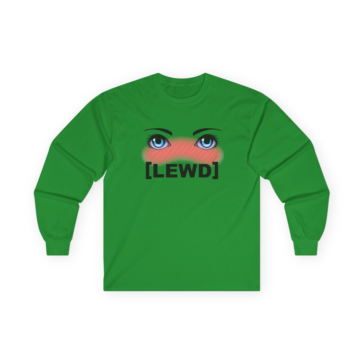 Blushing Anime Eyes Lewd Adult Long Sleeve Shirt