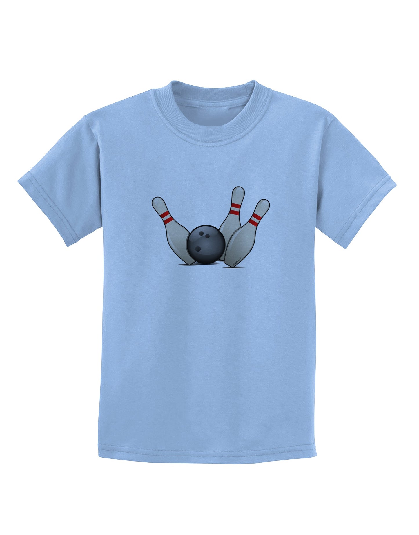 Bowling Ball with Pins Childrens T-Shirt-Childrens T-Shirt-TooLoud-Light-Blue-X-Small-Davson Sales