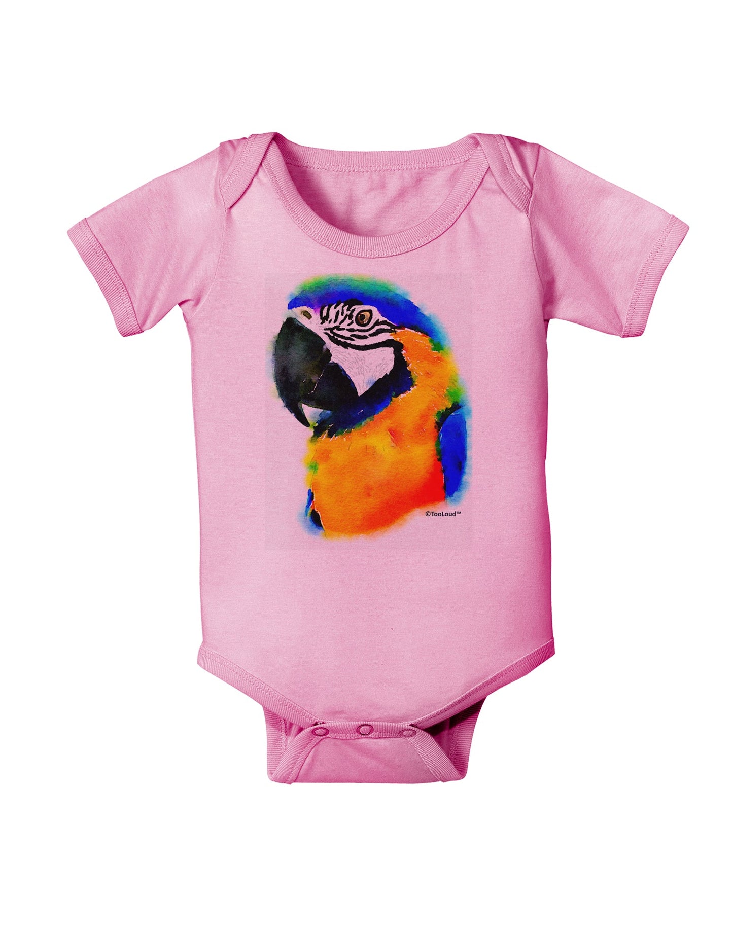 Brightly Colored Parrot Watercolor Baby Romper Bodysuit-Baby Romper-TooLoud-Light-Pink-06-Months-Davson Sales
