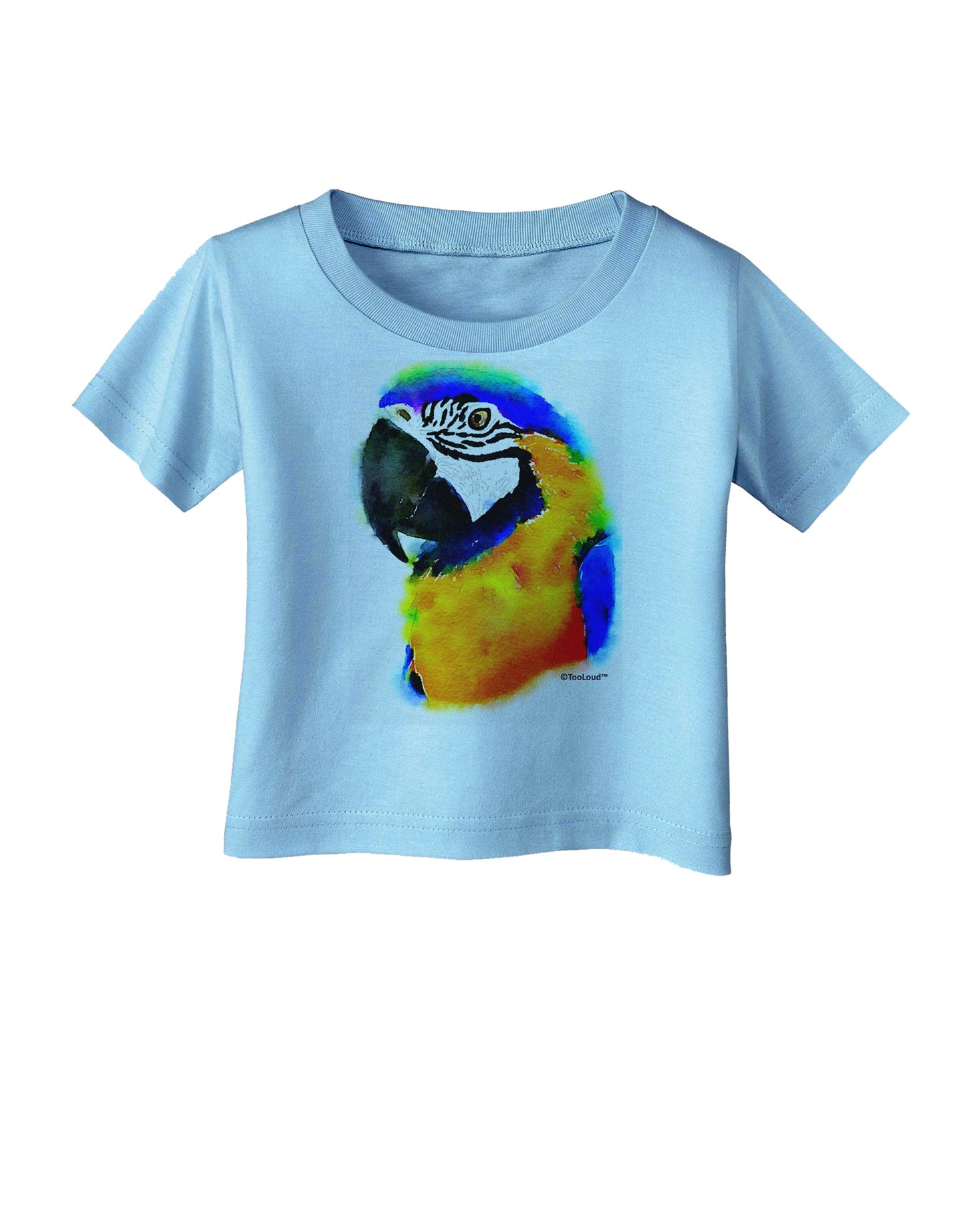 Brightly Colored Parrot Watercolor Infant T-Shirt-Infant T-Shirt-TooLoud-Aquatic-Blue-06-Months-Davson Sales