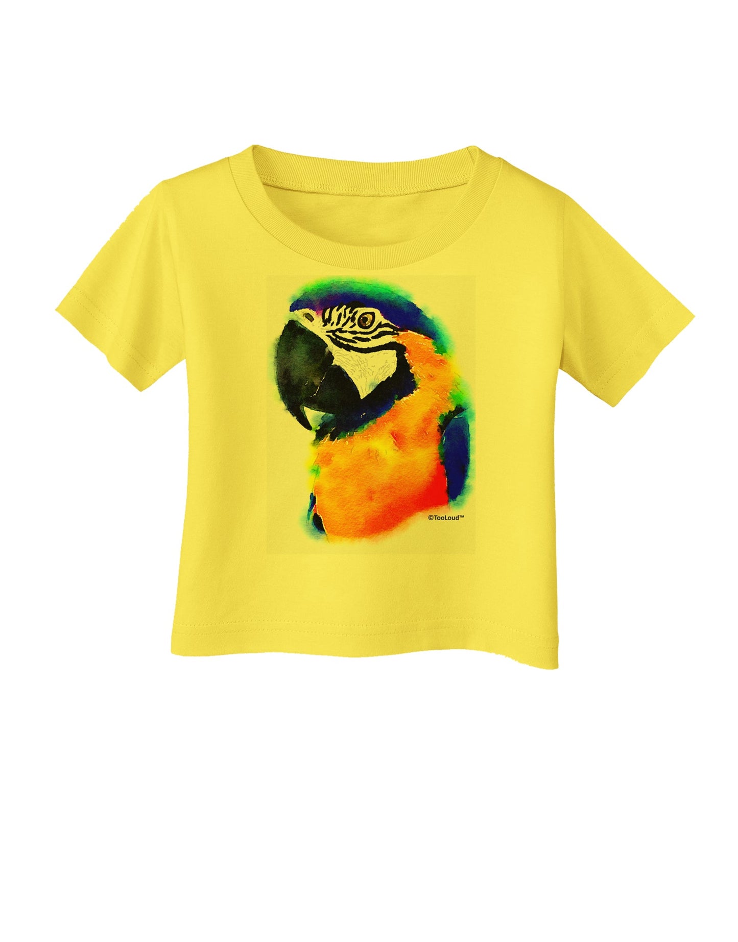 Brightly Colored Parrot Watercolor Infant T-Shirt-Infant T-Shirt-TooLoud-Yellow-06-Months-Davson Sales