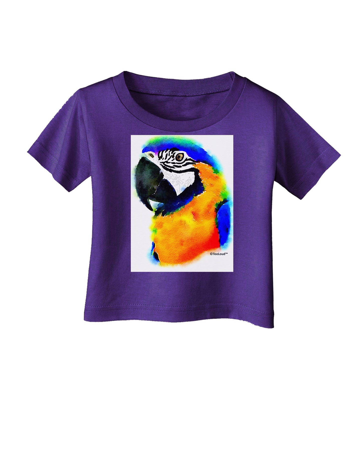 Brightly Colored Parrot Watercolor Infant T-Shirt Dark-Infant T-Shirt-TooLoud-Purple-06-Months-Davson Sales