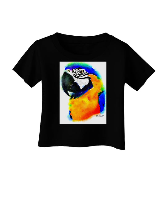 Brightly Colored Parrot Watercolor Infant T-Shirt Dark-Infant T-Shirt-TooLoud-Black-06-Months-Davson Sales