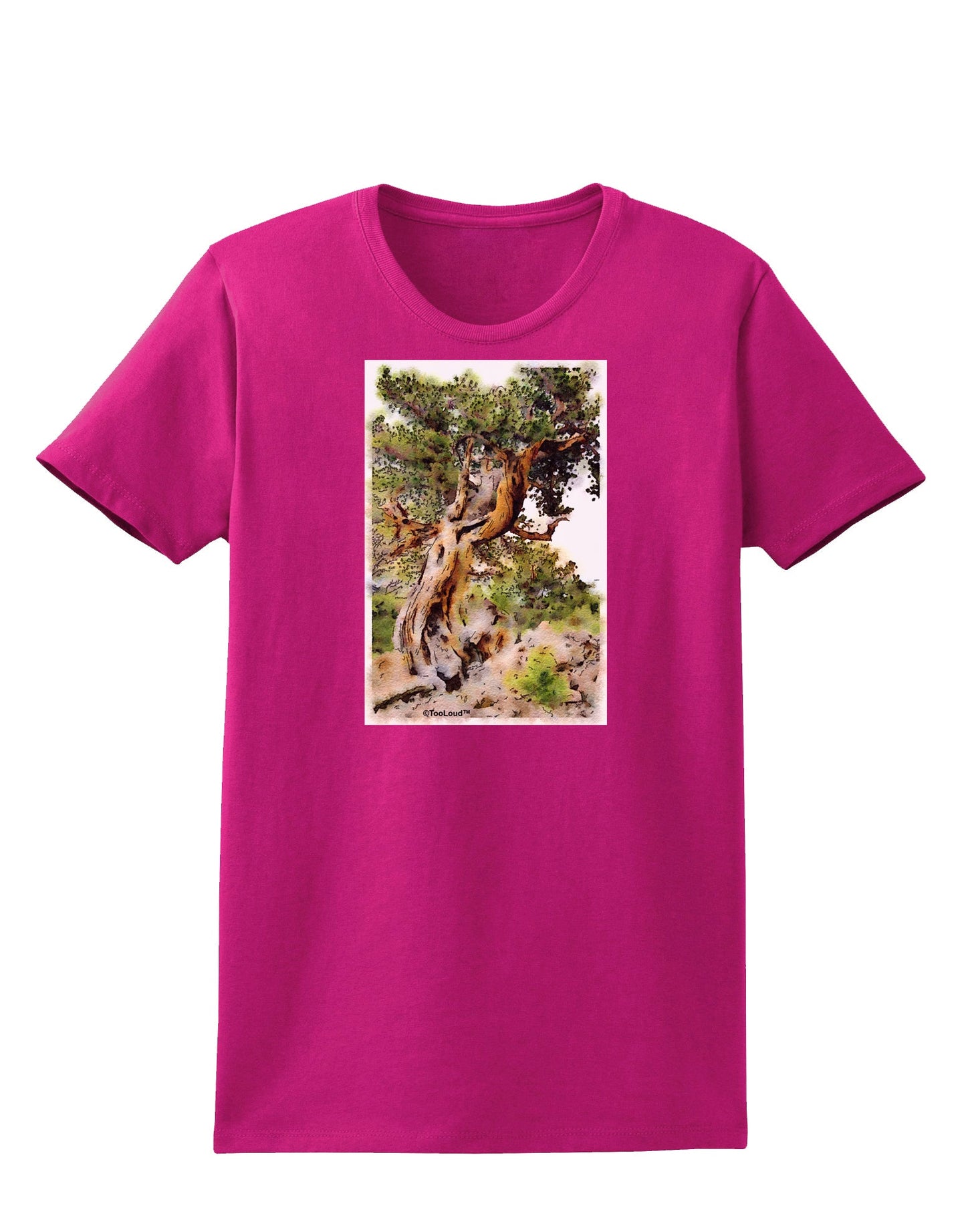 Bristlecone Pines Womens Dark T-Shirt-TooLoud-Hot-Pink-Small-Davson Sales