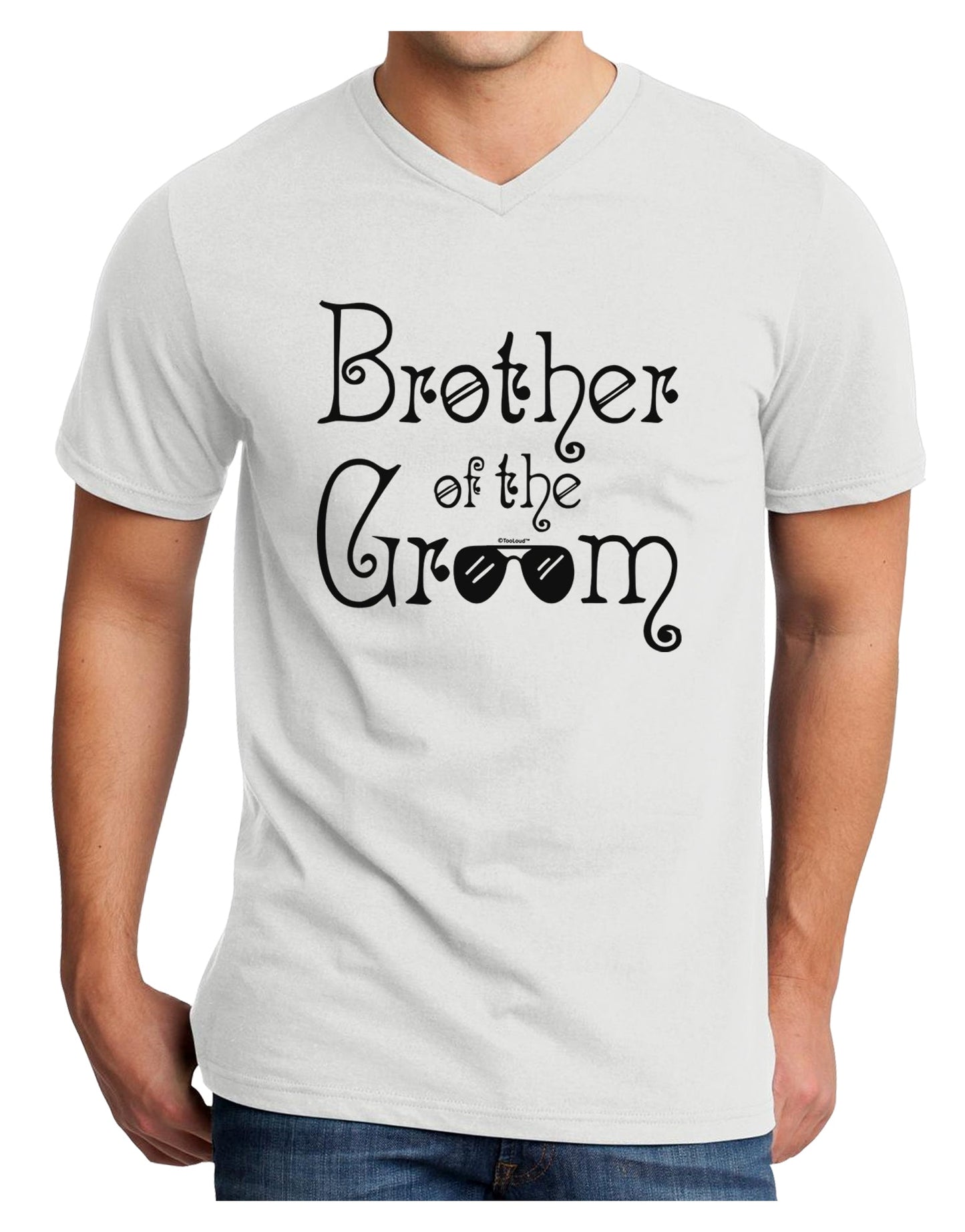 Brother of the Groom Adult V-Neck T-shirt-Mens T-Shirt-TooLoud-White-Small-Davson Sales