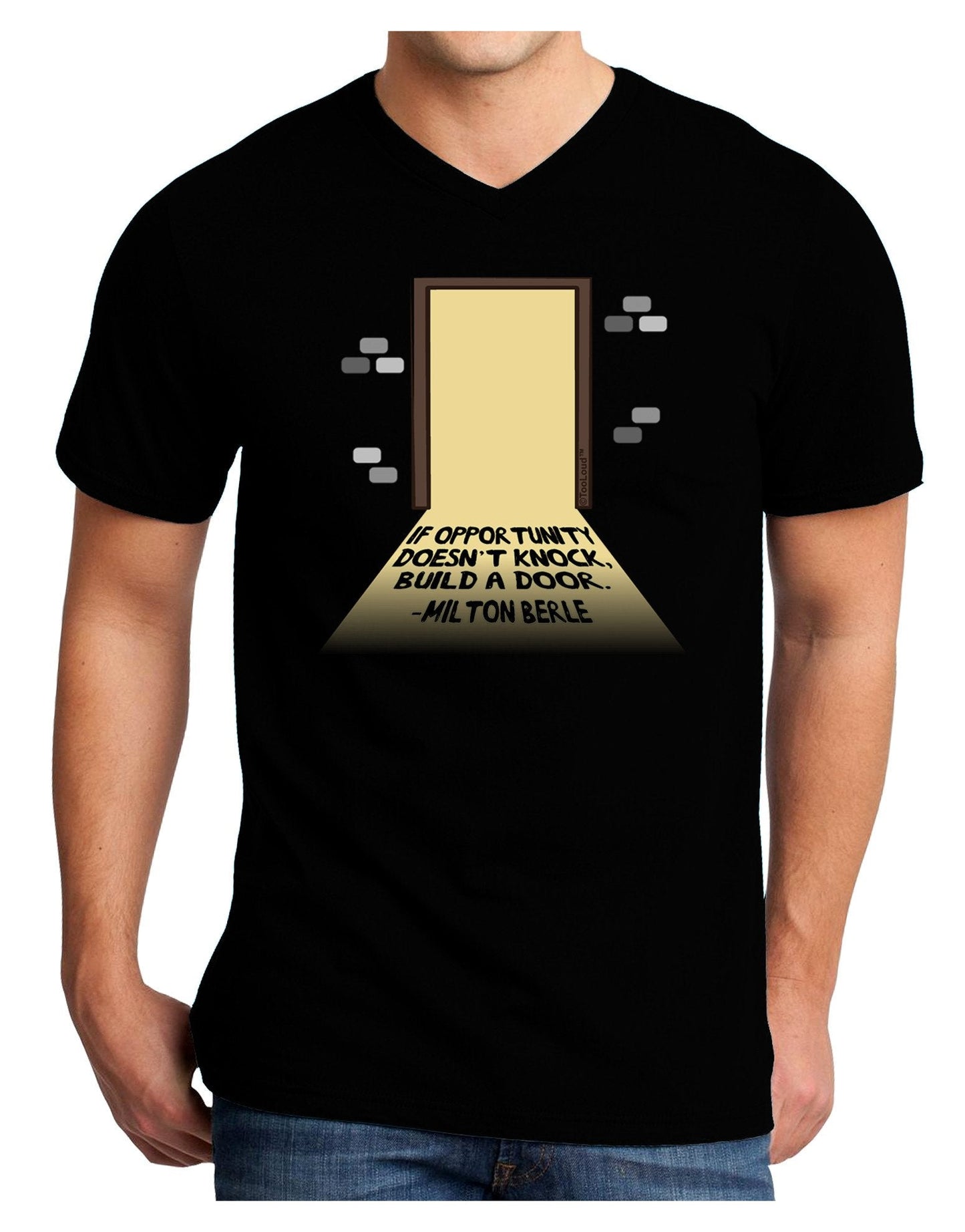 Build A Door Adult Dark V-Neck T-Shirt-Mens V-Neck T-Shirt-TooLoud-Black-XX-Large-Davson Sales