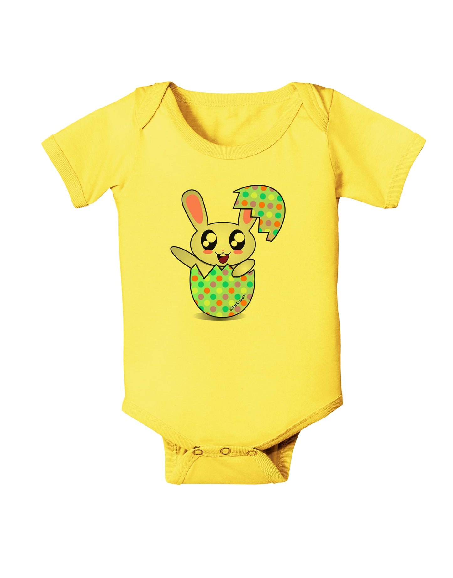 Bunny Hatching From Egg Baby Romper Bodysuit-Baby Romper-TooLoud-Yellow-06-Months-Davson Sales